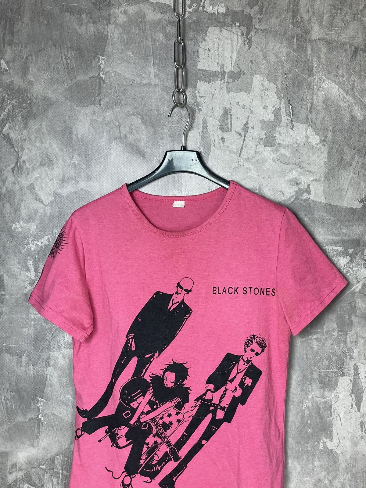 Band Tees × Vintage Black Stones Vintage Y2K Pink T shirt Hysteric Style Size S / US 4 / IT 40 - 2 Thumbnail