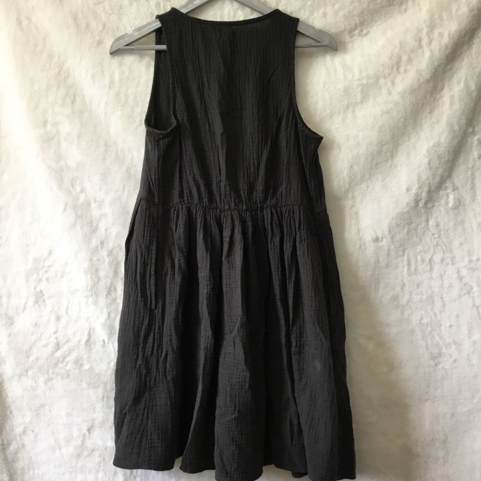 Other UpWest Dark Gray Sleeveless Button-Front Gauze Mini Dress Size M / US 6-8 / IT 42-44 - 16 Thumbnail