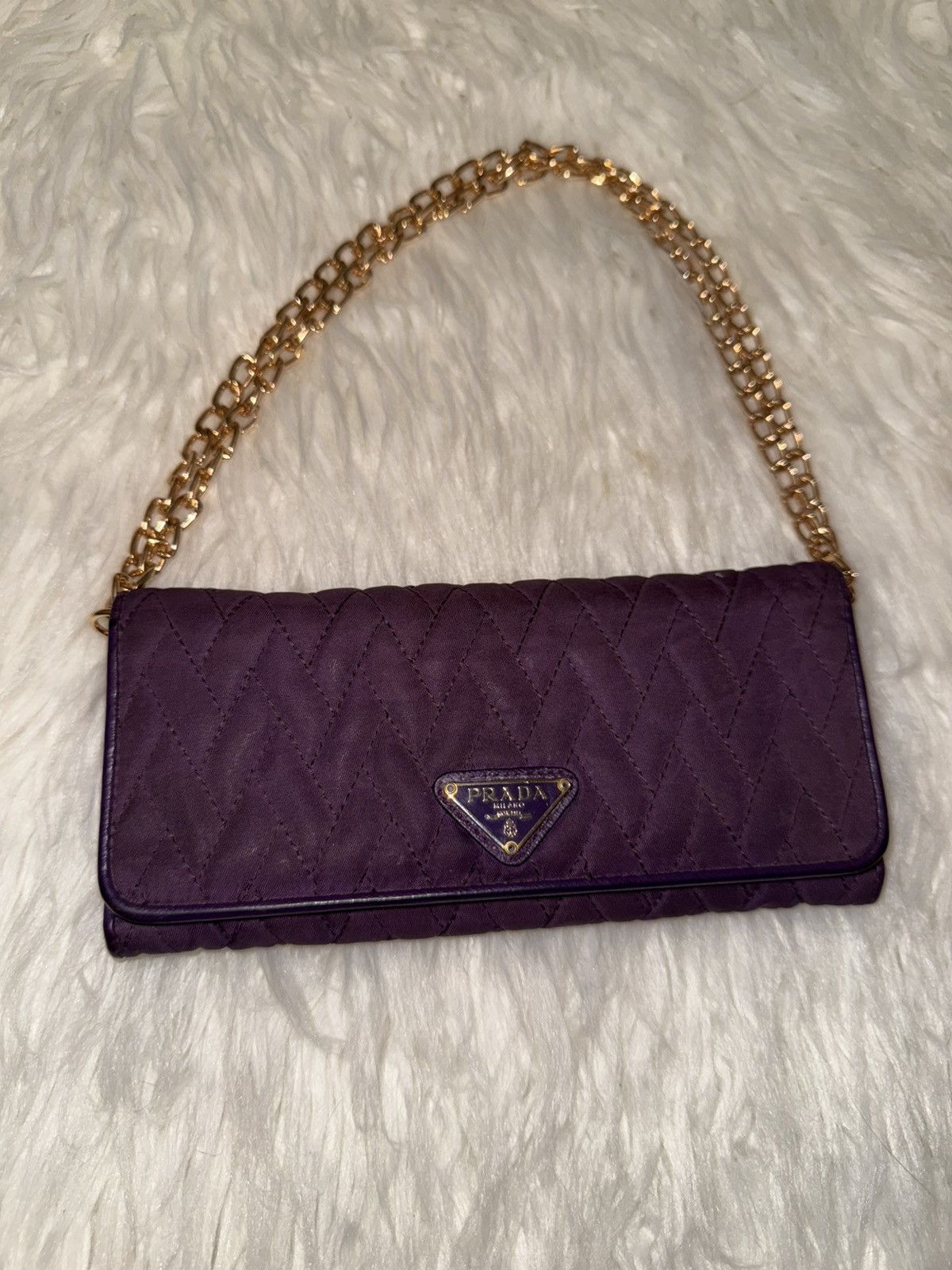 Prada Prada Purple Quilted Nylon Wallet Size ONE SIZE - 9 Thumbnail