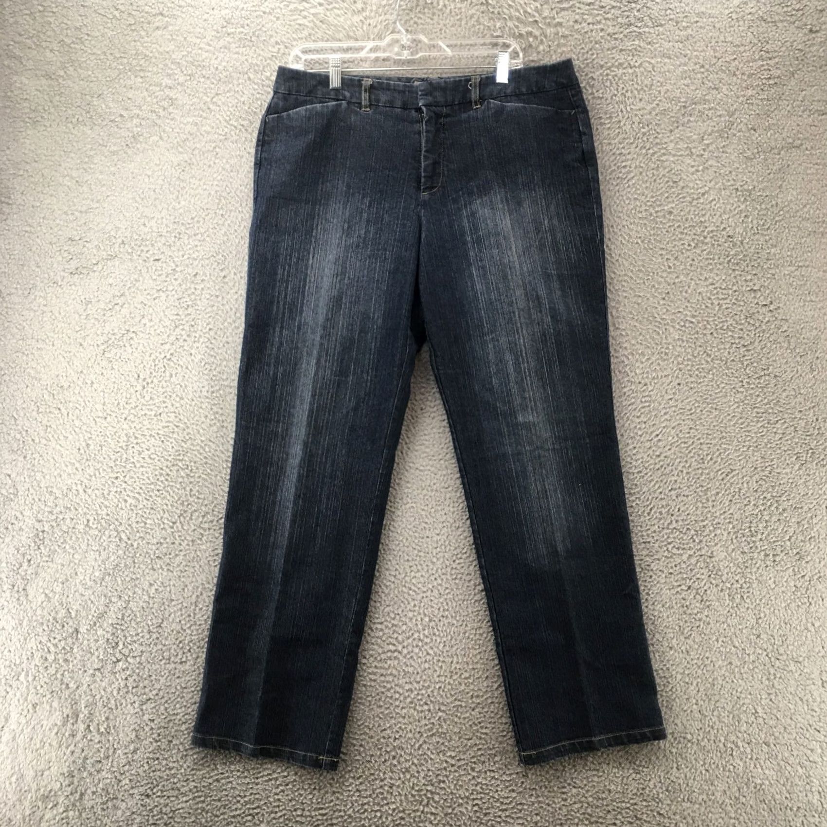CO Khakis & Co Jeans Womens 14 Blue Denim Straight Leg Mid Rise Zip Fly 8215D Jeans Women 14 Blue Denim Straight Modern Classic Mens Womens Size 36" / US 14 / IT 50 - 2 Thumbnail