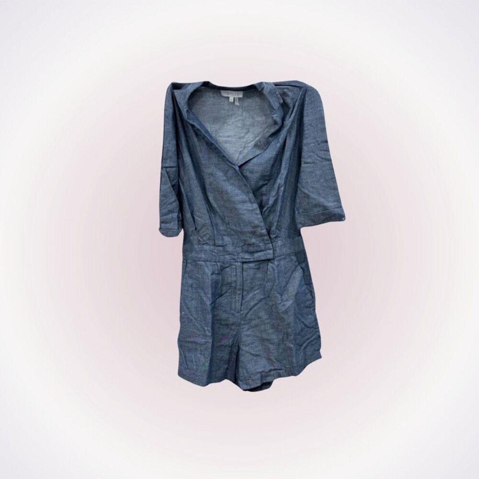 Other 1.state Chambray Short Sleeve V-Neck Romper | Sz XS Size 26" / US 2 / IT 38 - 1 Thumbnail