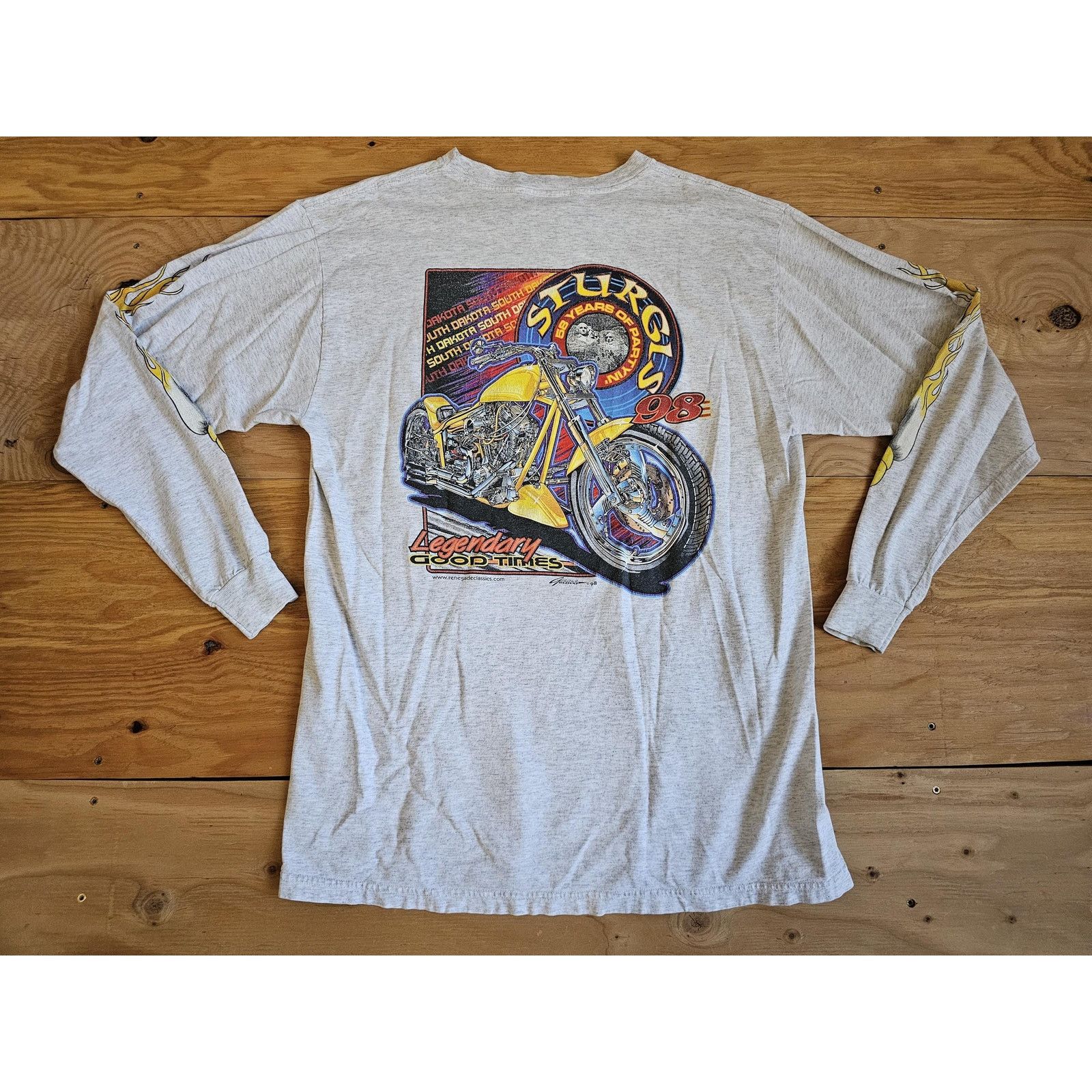 Other Sturgis 1998 Long Sleeve Gray Orange Pocket T-shirt Sz XL Size US XL / EU 56 / 4 - 1 Thumbnail