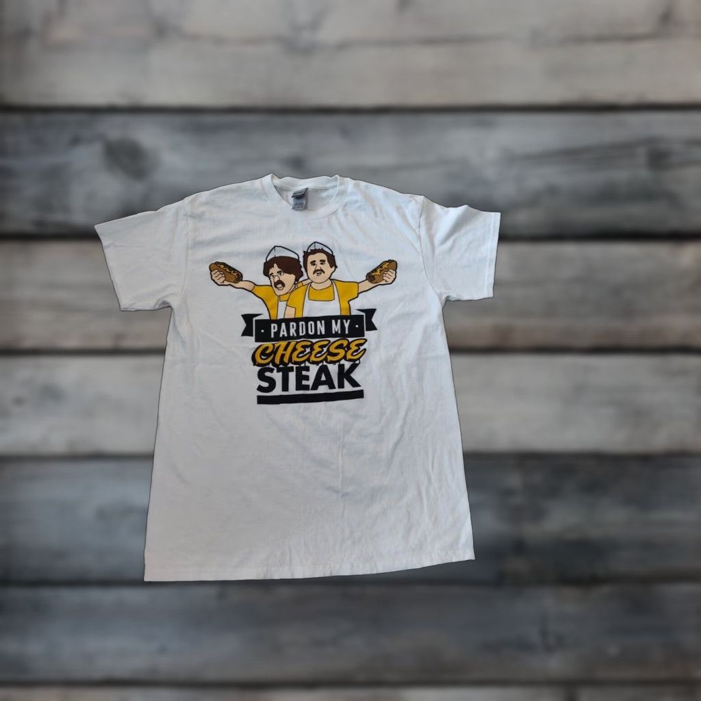 Gildan GILDAN Pardon My Cheese Steak White T-Shirt Medium Mens Size US M / EU 48-50 / 2 - 1 Thumbnail