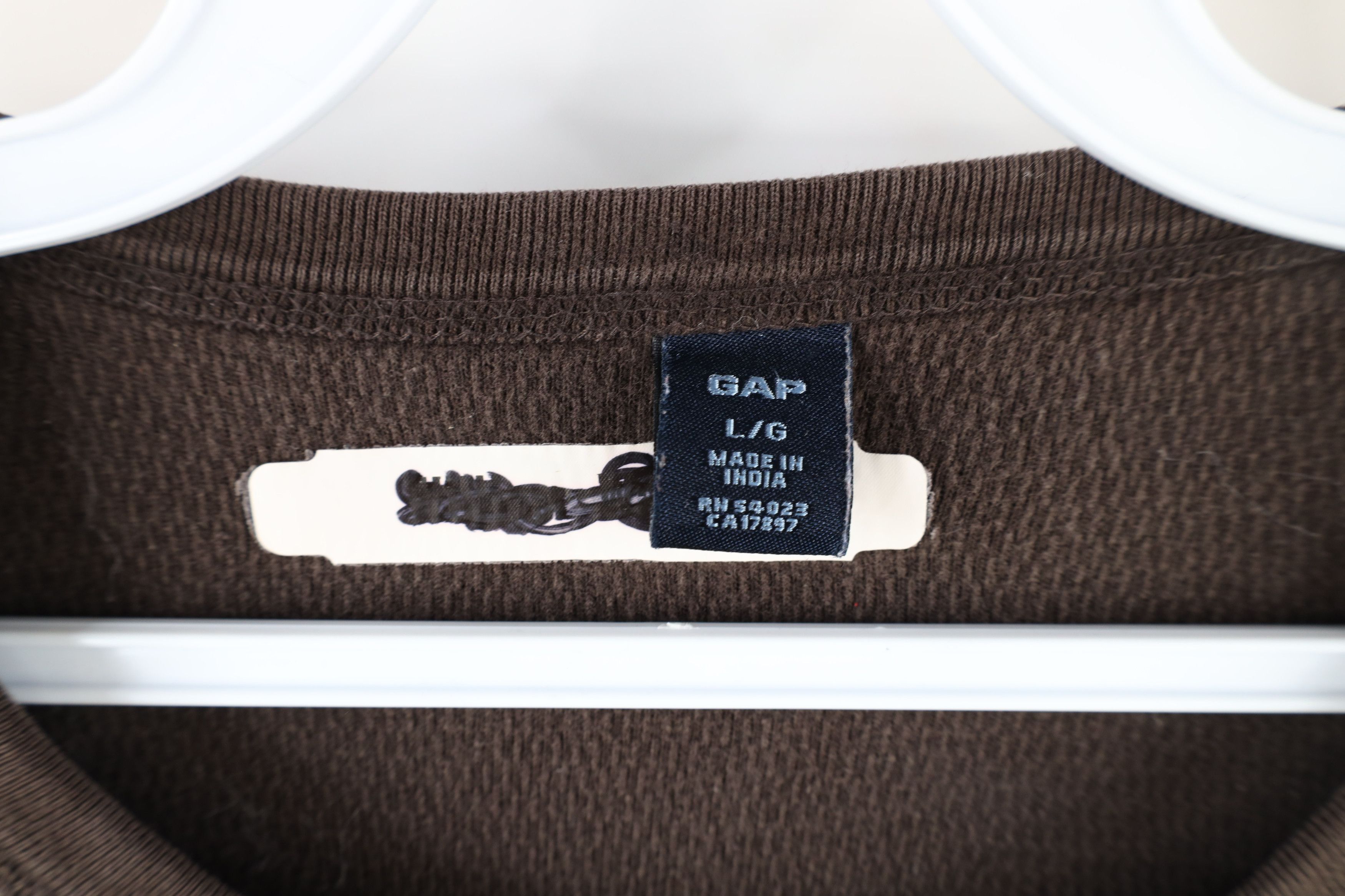 Gap × Vintage Vintage Gap Thermal Waffle Knit Long Sleeve T-Shirt Brown Size US L / EU 52-54 / 3 - 4 Thumbnail