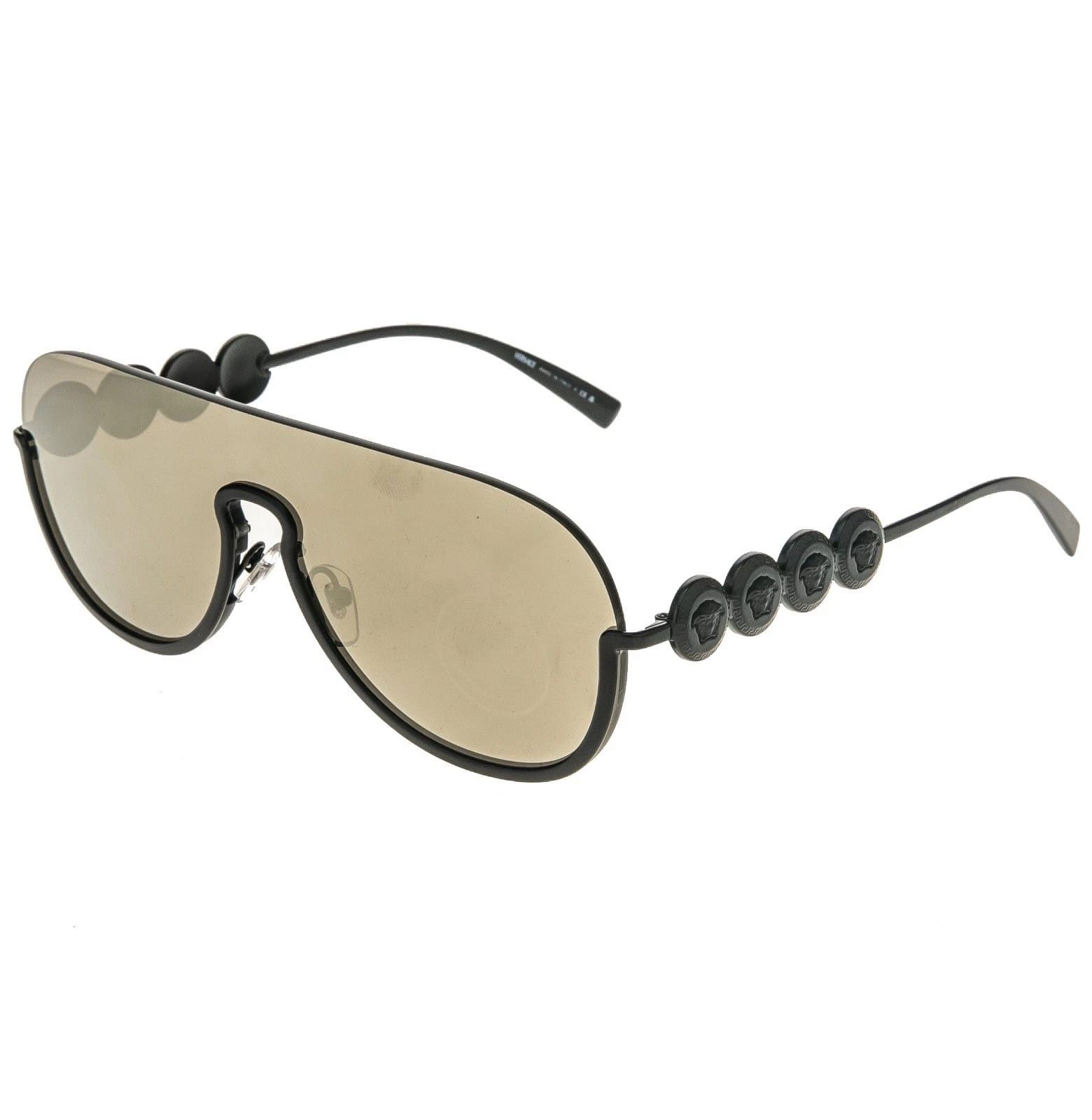 Versace VERSACE VE2215 2215 Black Coin Medusa Stud Gold Sunglasses Size ONE SIZE - 8 Thumbnail