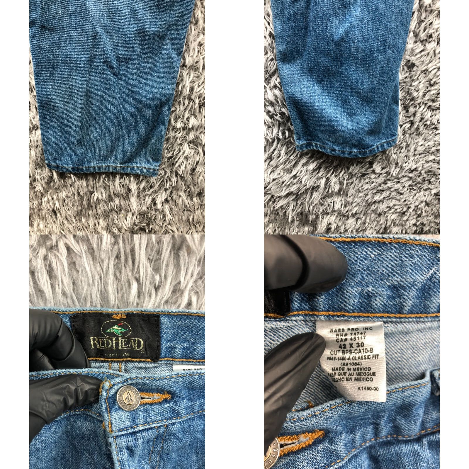 Vintage RedHead Jeans Mens 42x30 Mid Rise Straight Medium Wash Blue Size US 42 / EU 58 - 8 Thumbnail