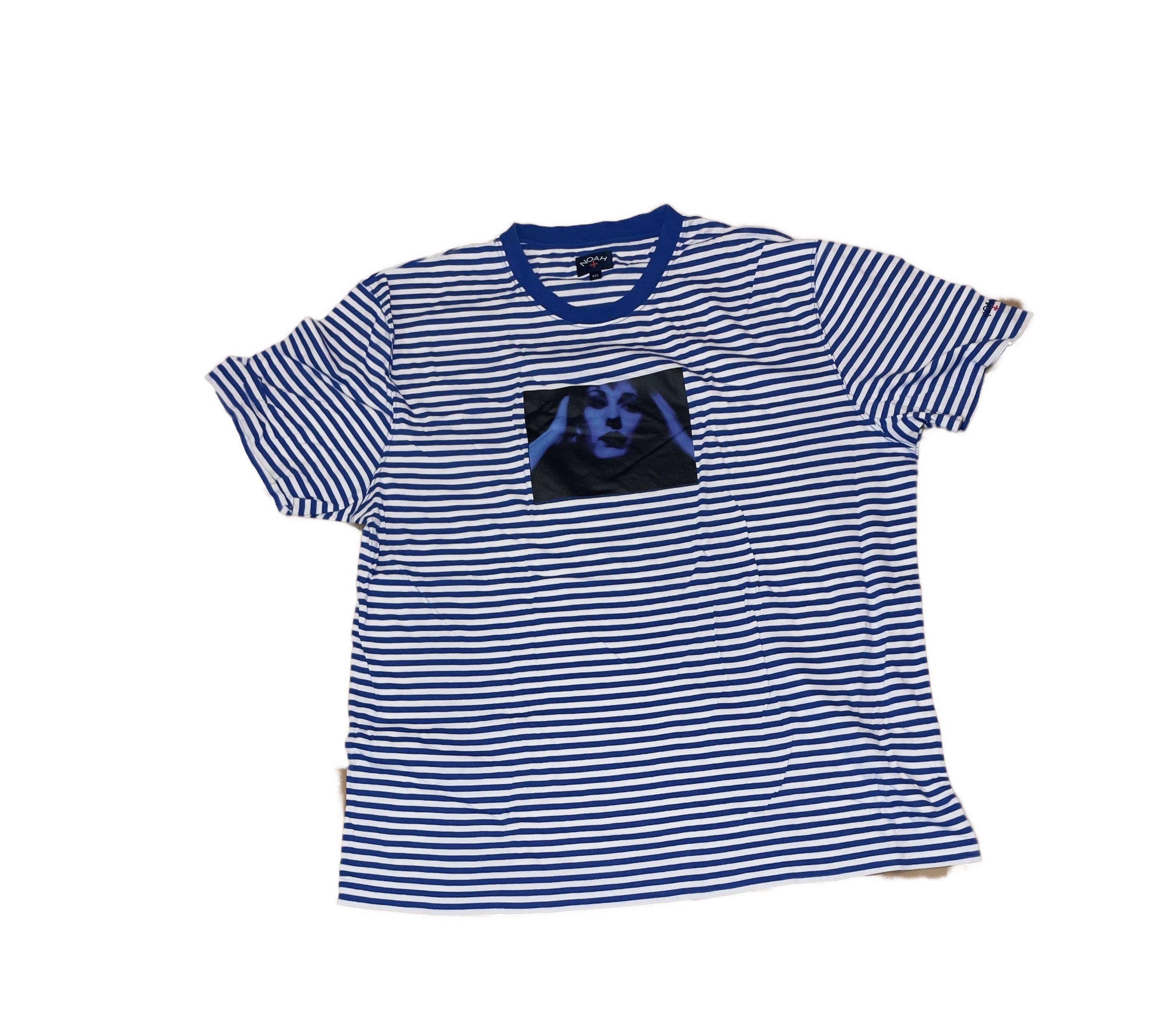 image of New Order X Noah Substance Stripe Tee in Blue/White, Men's (Size 2XL)