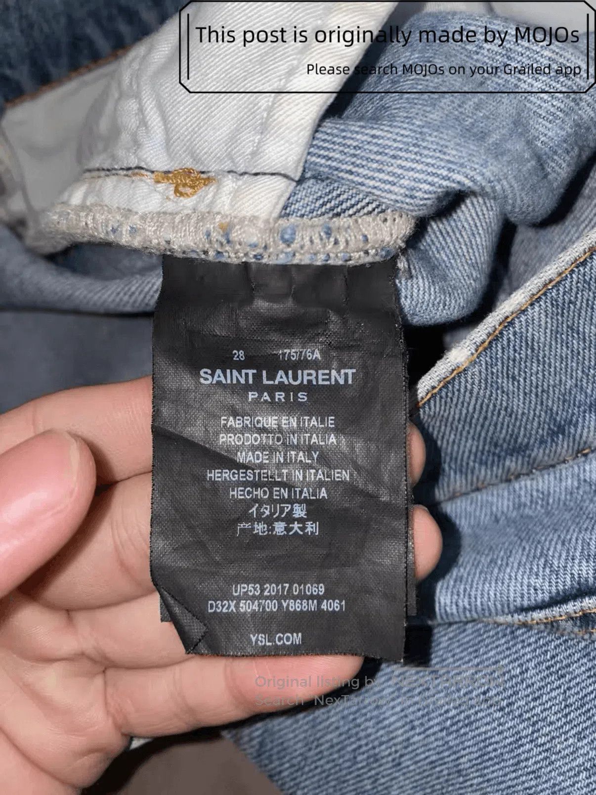 Saint Laurent Paris Sz 28 Saint Laurent Paris 18SS Double Cut Wash Denim mojos2 Size US 28 / EU 44 - 3 Thumbnail