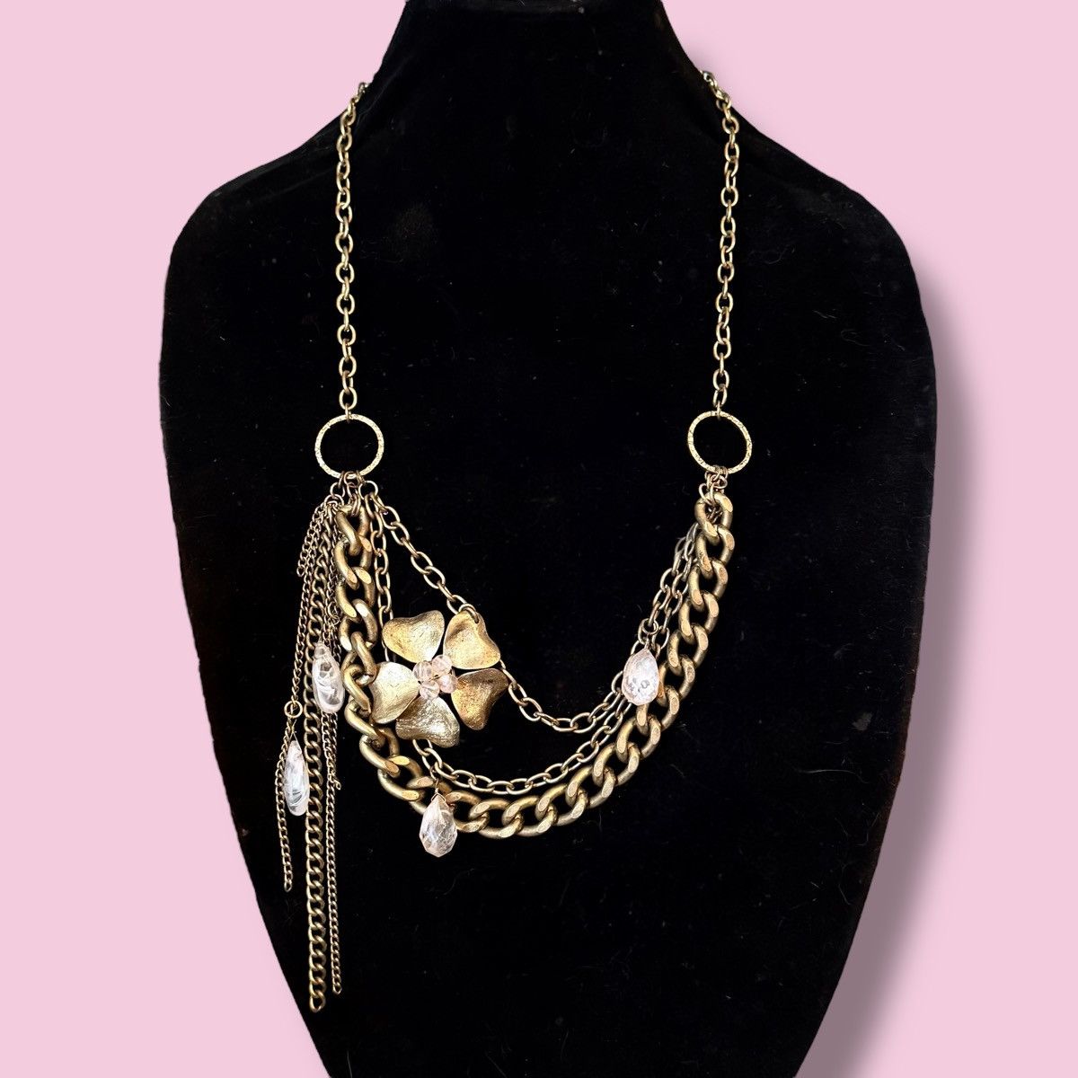 Other Gold tone flower cascade statement necklace Size ONE SIZE - 1 Thumbnail