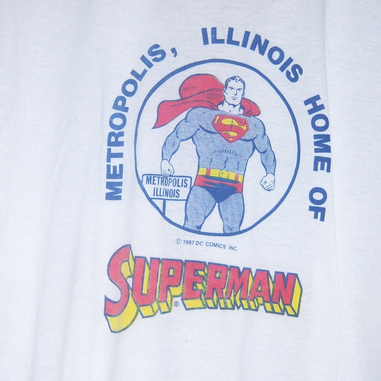 DC Comics × Vintage 1987 Dc Comics Superman Metropolis Illinois Ringer Tee Size US L / EU 52-54 / 3 - 5 Thumbnail