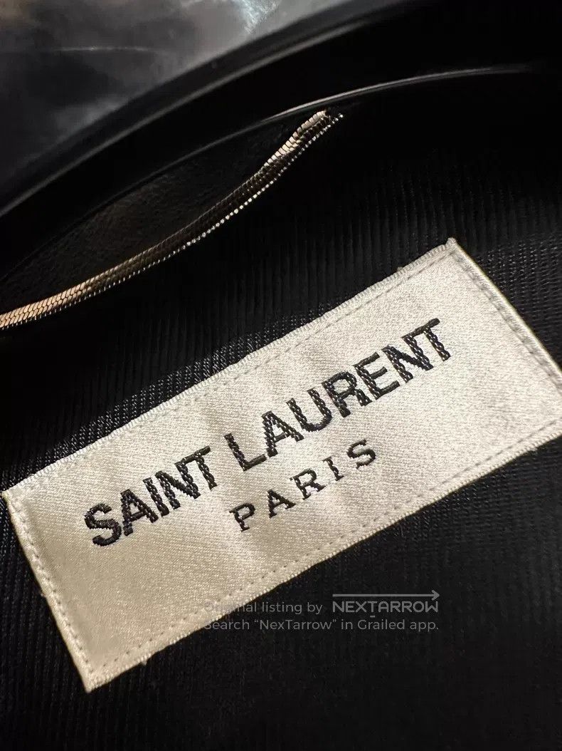 Saint Laurent Paris Saint Laurent Paris Embossed leather logo leather jacket Size US M / EU 48-50 / 2 - 2 Thumbnail