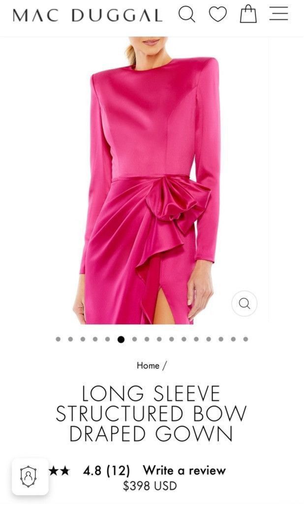 Mac Duggal Women's Mac Duggal Pink Long Sleeve Dress Size 6 Size M / US 6-8 / IT 42-44 - 3 Thumbnail