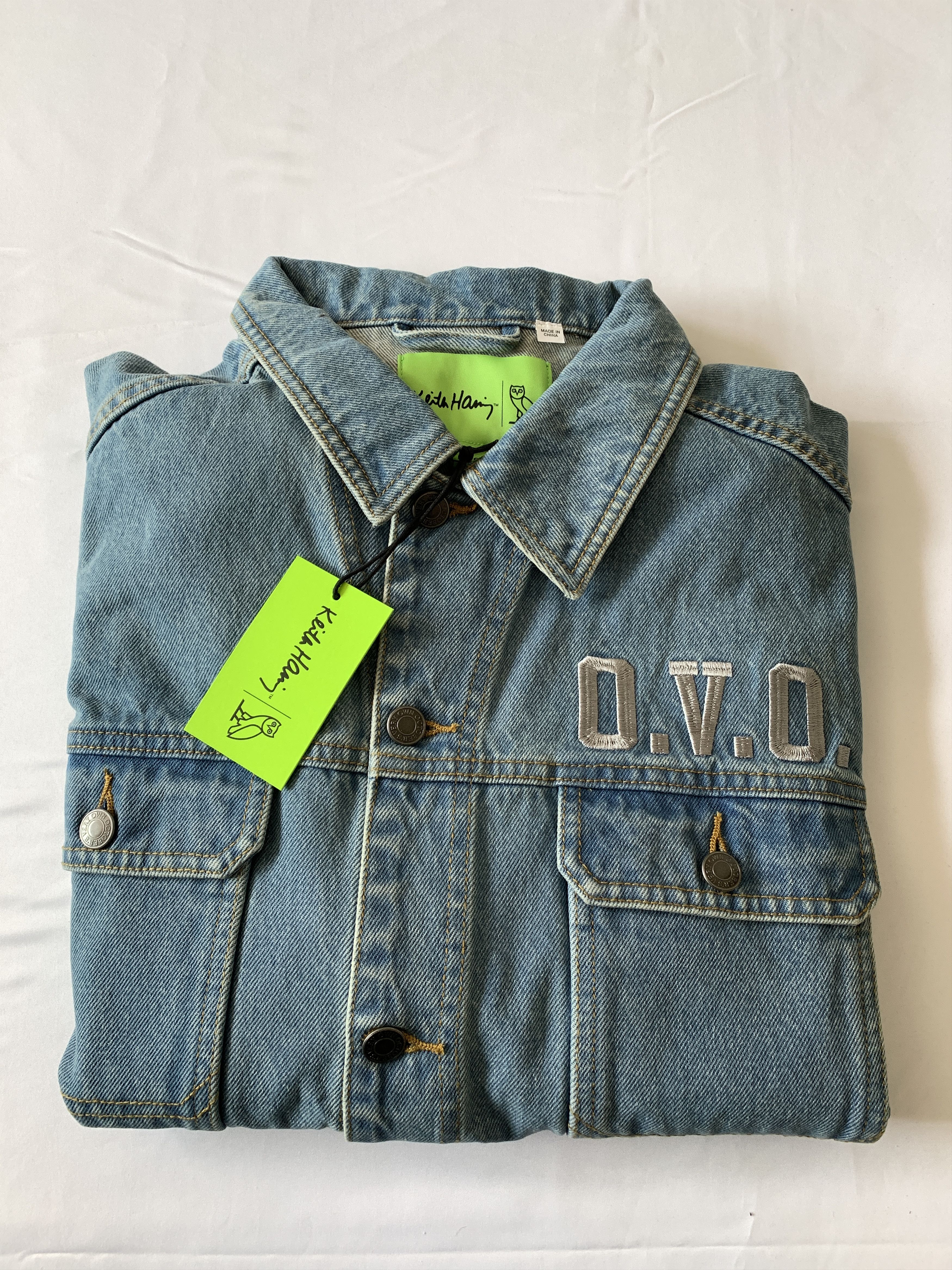 Drake OVO x Keith Haring Denim Trucker Jacket Washed Indigo Size US L / EU 52-54 / 3 - 3 Thumbnail