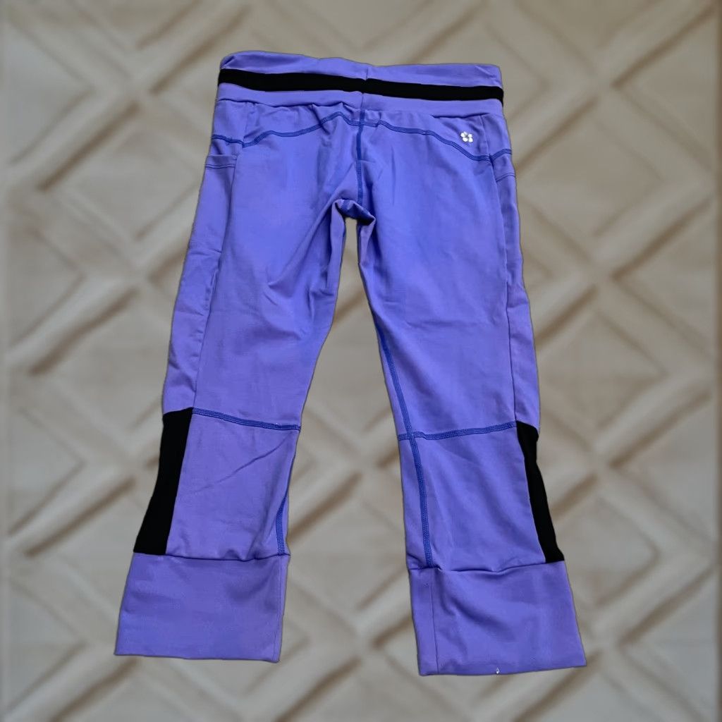 Vintage Tsu.Ya Cropped Leggings Womens Medium Purple Pocket Active Gym 26x19 Size 32" / US 10 / IT 46 - 1 Thumbnail