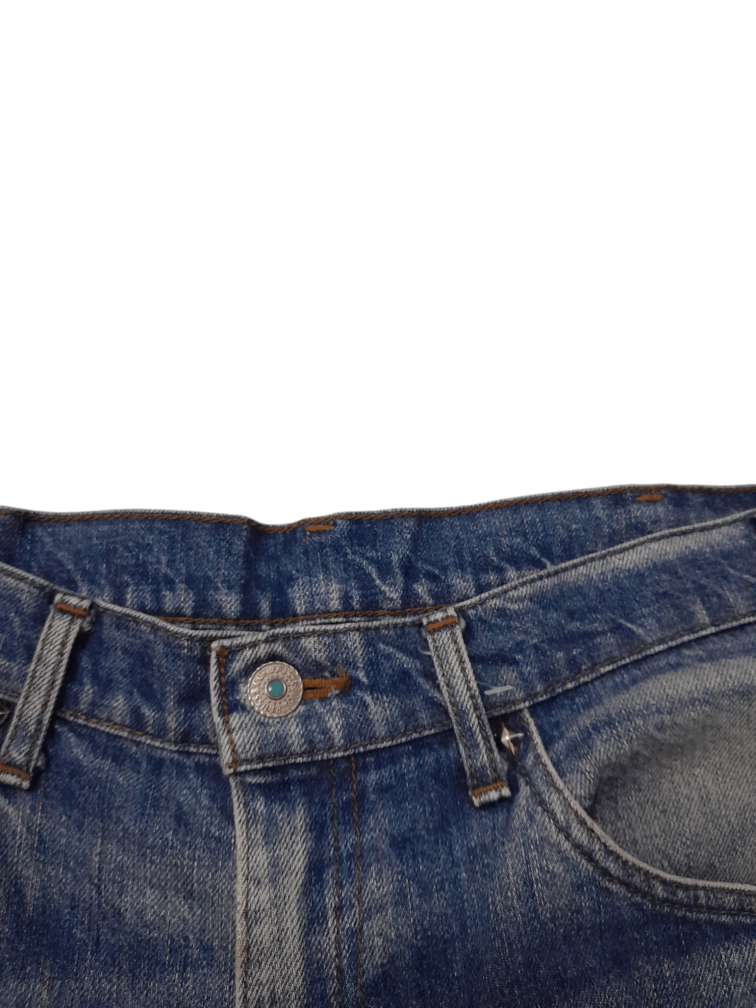 Levi's × Vintage 90s Levis Carozza Big E Studded Denim (F370) Waist 33 Size US 33 - 4 Thumbnail