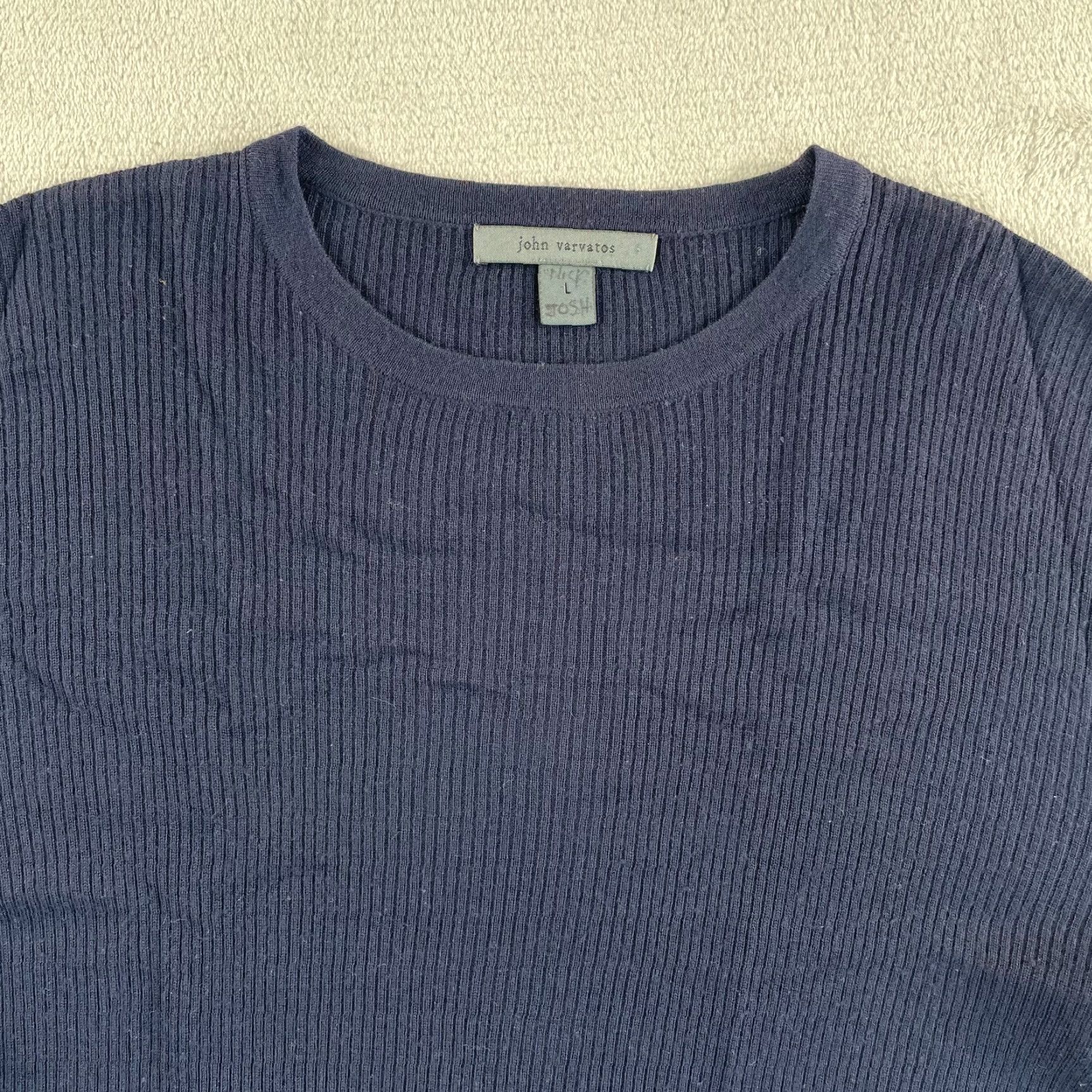 John Varvatos VINTAGE John Varvatos Collection Sweater Men L Navy Wool Cashmere Crew Size L Blue Size US L / EU 52-54 / 3 - 3 Thumbnail