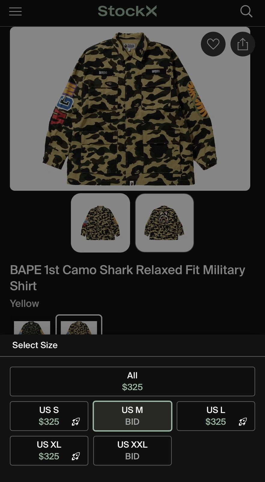 Bape BAPE 1st Camo Shark Relaxed Fit Military Shirt Size US M / EU 48-50 / 2 - 9 Thumbnail