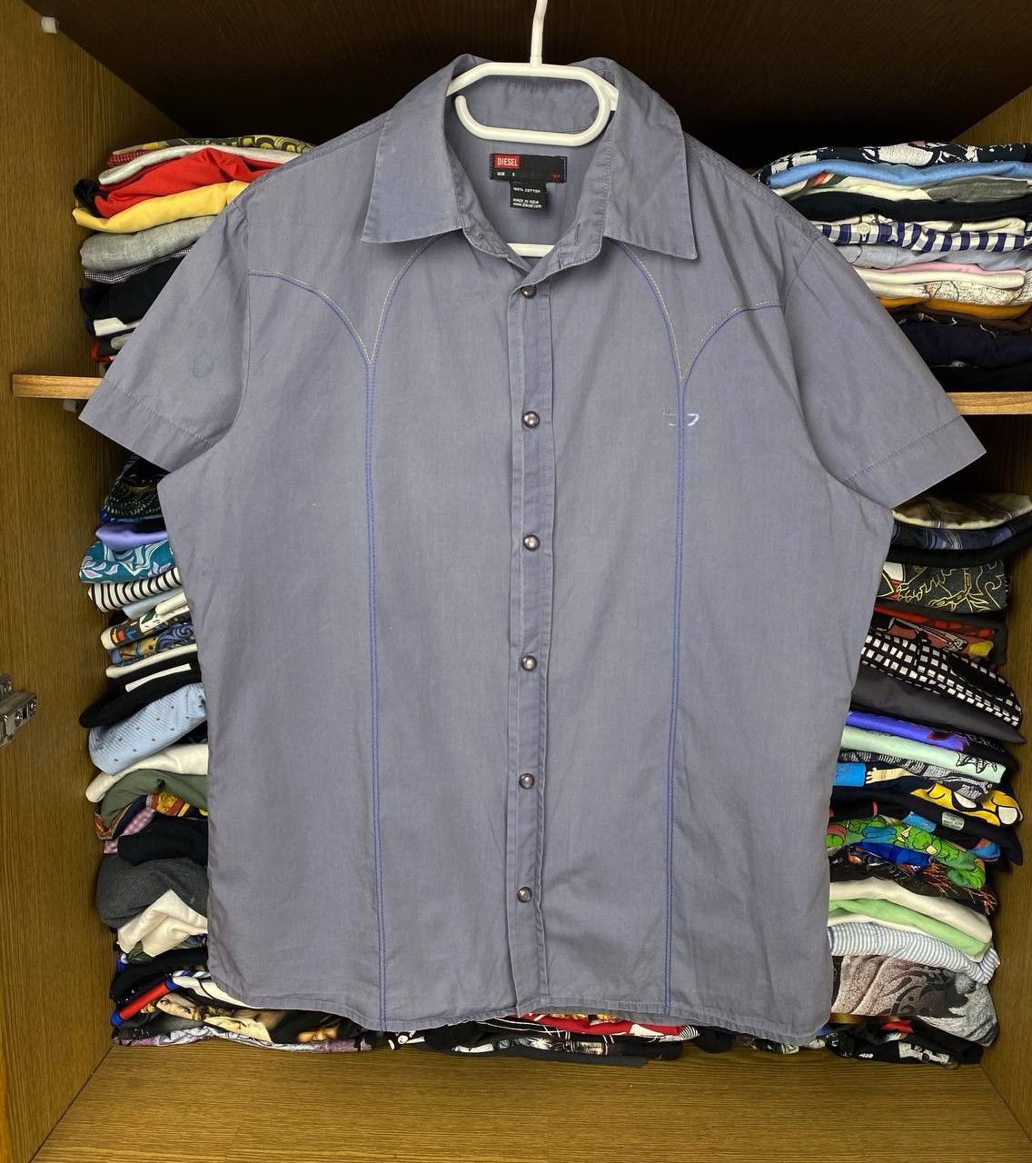 Diesel Vintage Diesel Embroidered Lines 00s Short Sleeve Shirt Size US S / EU 44-46 / 1 - 1 Thumbnail