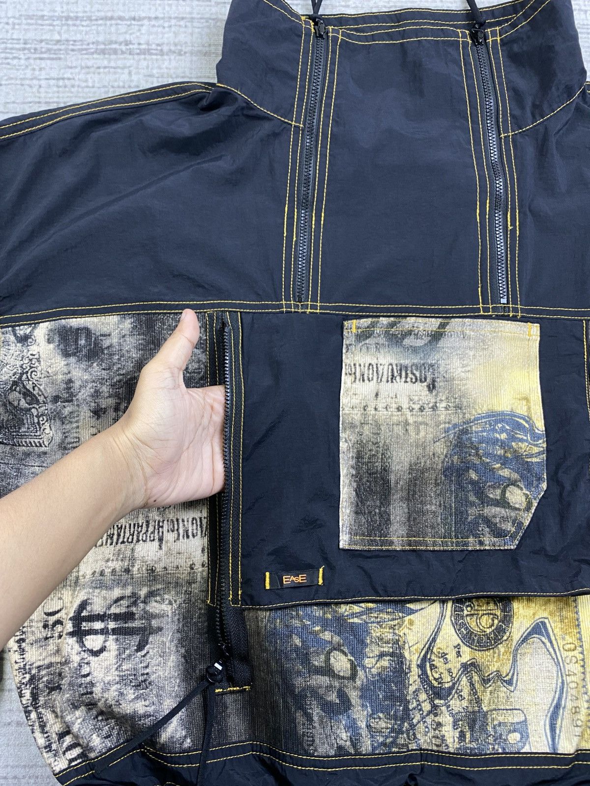 Japanese Brand × Vintage Vintage EASE Anorak In Coated Rare Graphics Printed Jacket Size US L / EU 52-54 / 3 - 10 Thumbnail