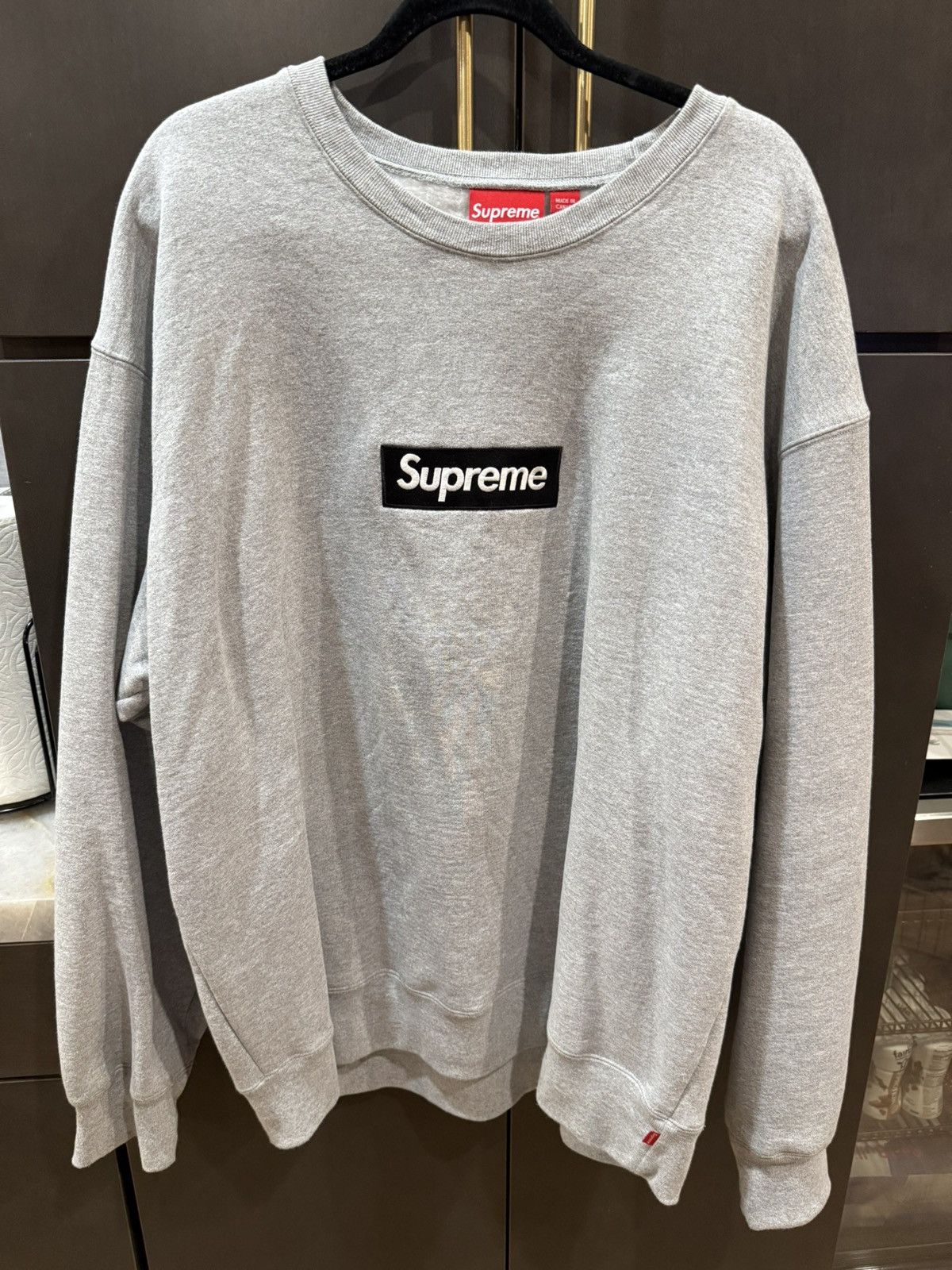 Supreme Grey Box Logo Crewneck | Grailed