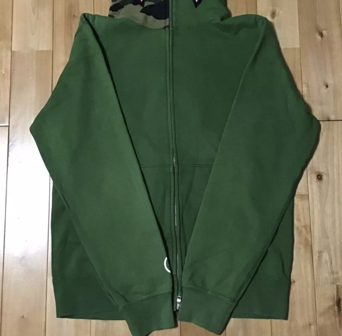 Bape BAPE Green × 1st camo green Shark full zip hoodie Size US L / EU 52-54 / 3 - 3 Thumbnail