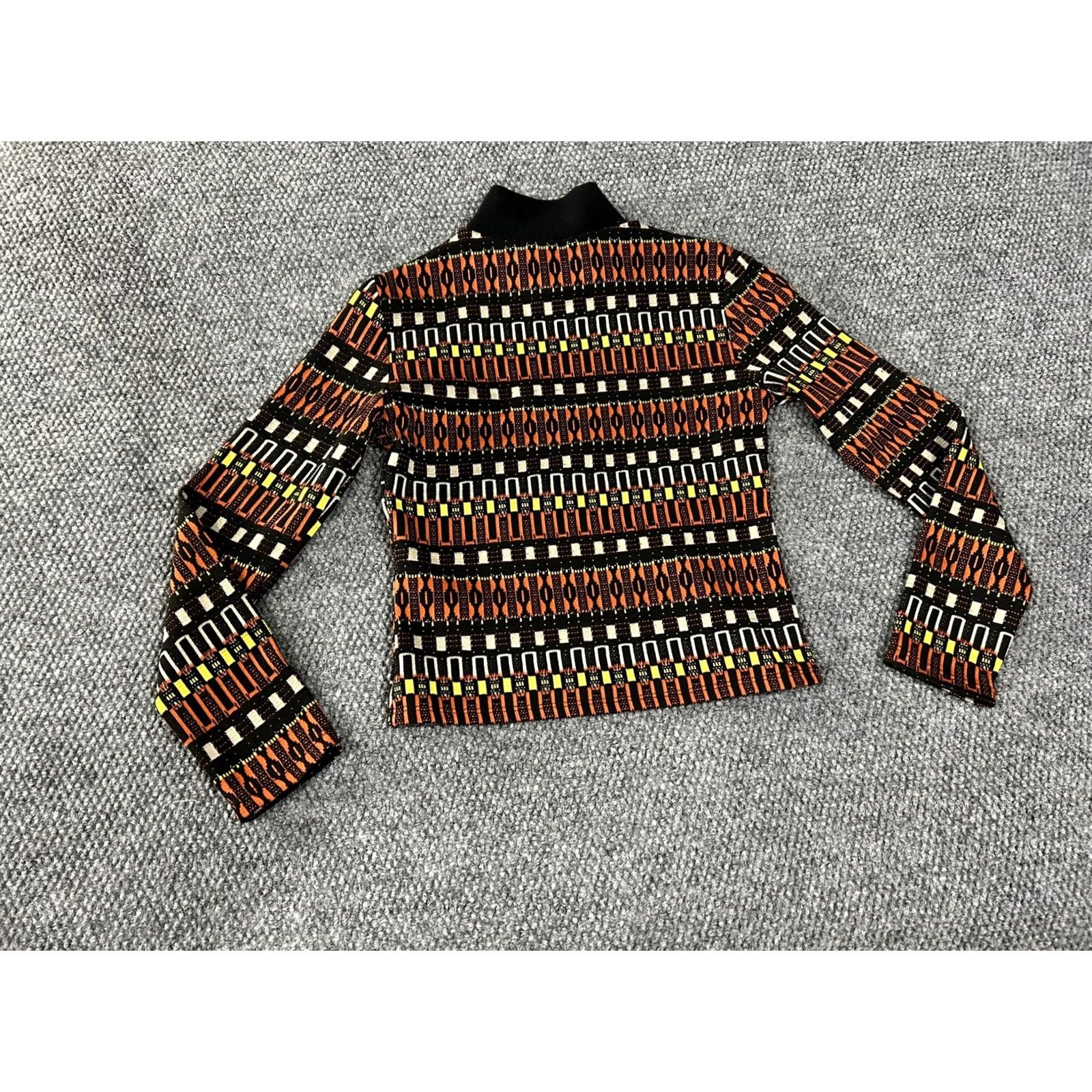 Zara Zara Sweater Womens Small Multicolor Geometric Mock Neck Pullover Knit Size S / US 4 / IT 40 - 7 Thumbnail