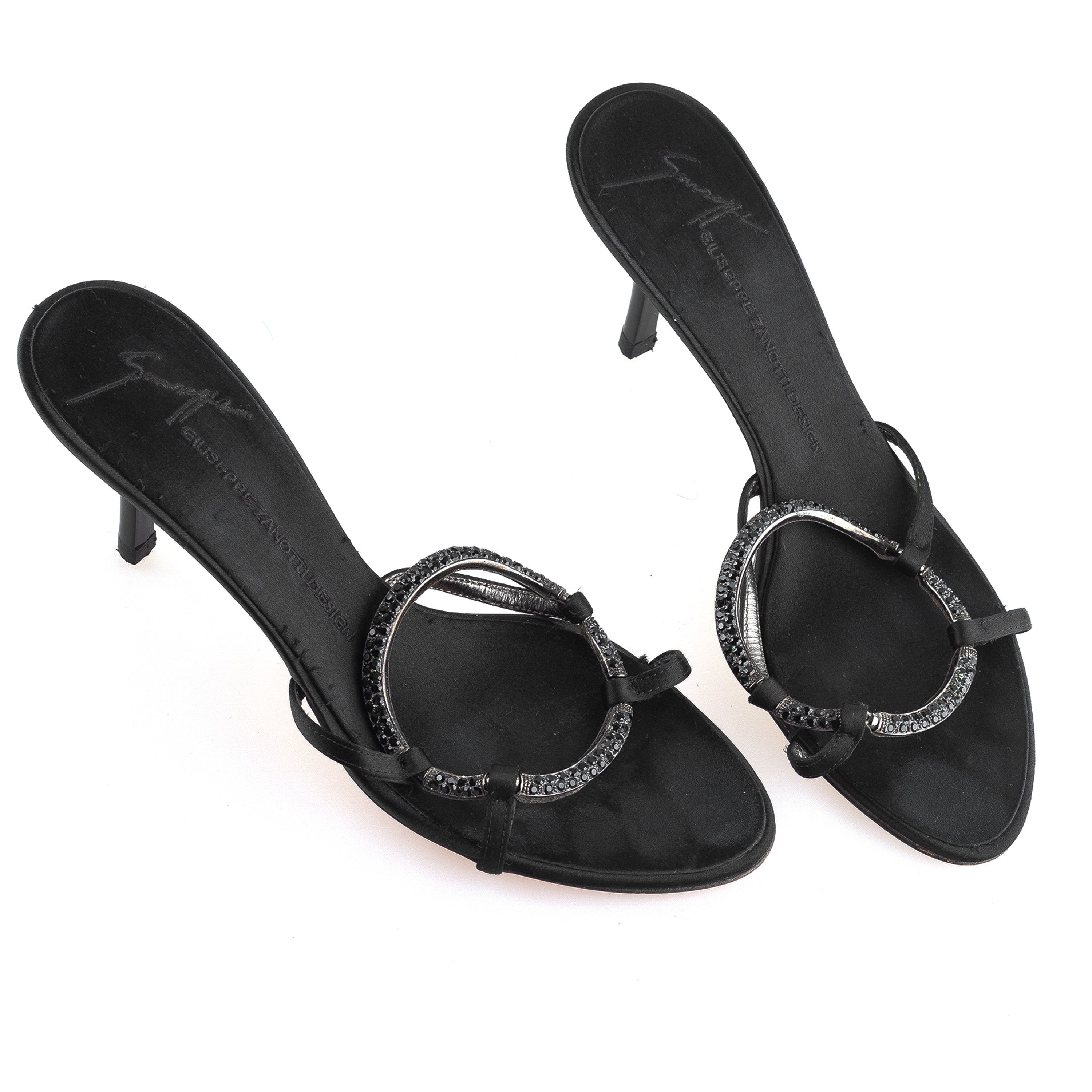 Giuseppe Zanotti Vintage Black Satin Heels (37 IT/38 EU)