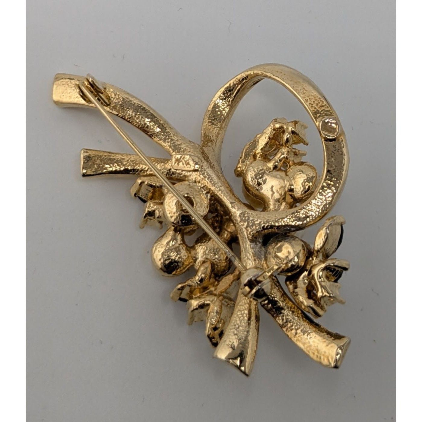 Other Vintage Glam Floral Gold-Tone Brooch With Faux Pearls Black Size ONE SIZE - 4 Thumbnail