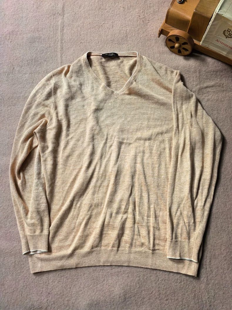 LORO PIANA Cotton and linen knitted shirt
