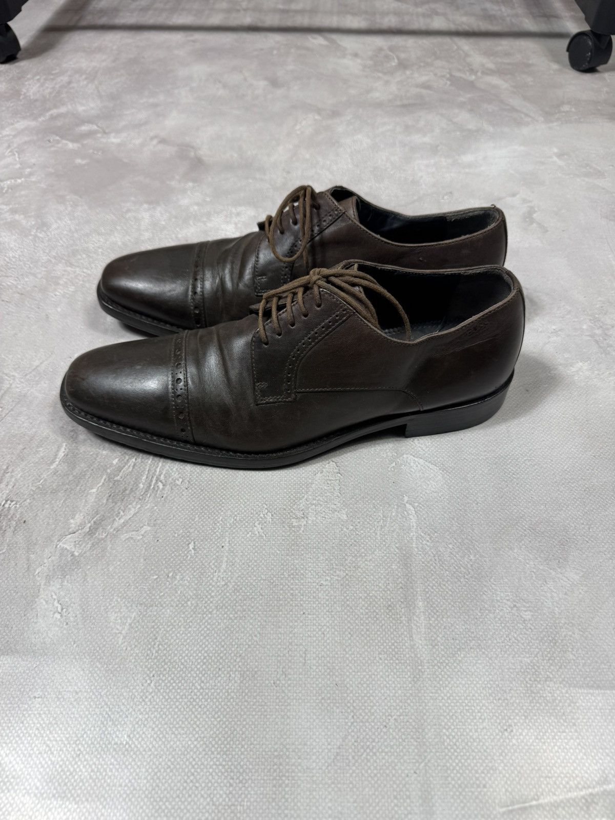 Hugo Boss Vintage Hugo Boss Brown Leather Shoes Size US 7 / EU 40 - 1 Thumbnail