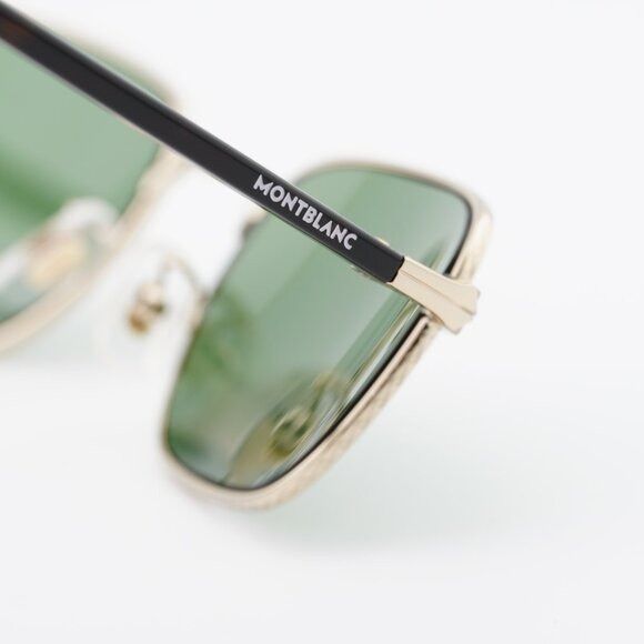 Montblanc Montblanc MB0339S 002 Sunglasses Havana/Gold Square Frame Size ONE SIZE - 5 Thumbnail