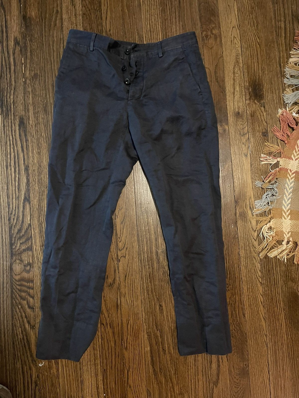 image of Maison Margiela Margiela Dress Pants in Navy, Men's (Size 31)