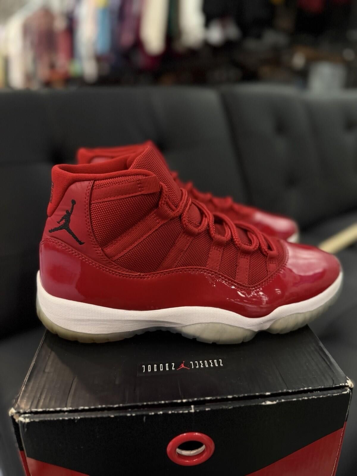 Other Jordan 11 Retro High Win Like 96 Size 10 Pre-Owned Red White Size US 10 / EU 43 - 3 Thumbnail