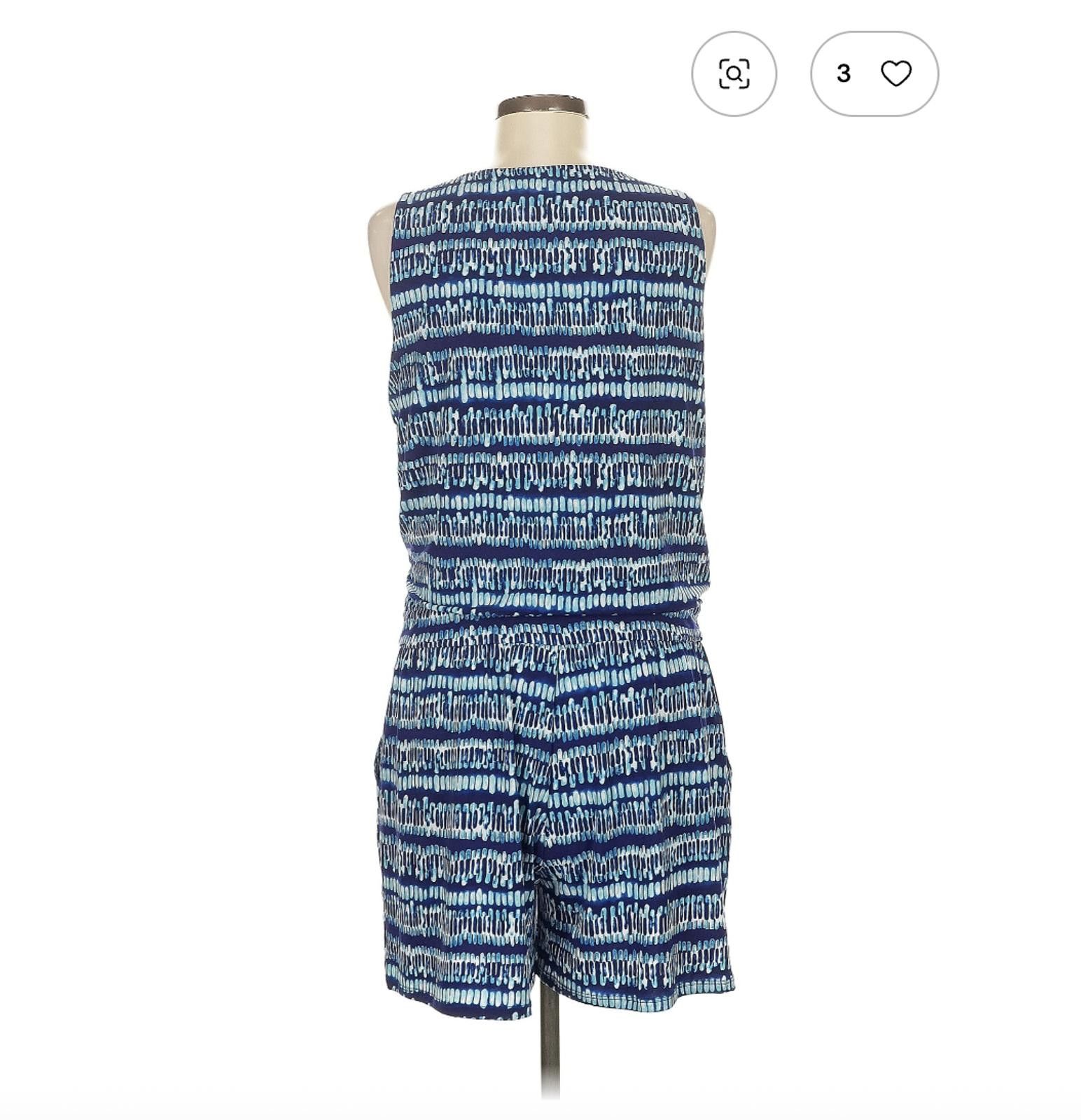 Other White House Black Market Blue Sleeveless Romper Size Medium Size 32" / US 10 / IT 46 - 2 Thumbnail