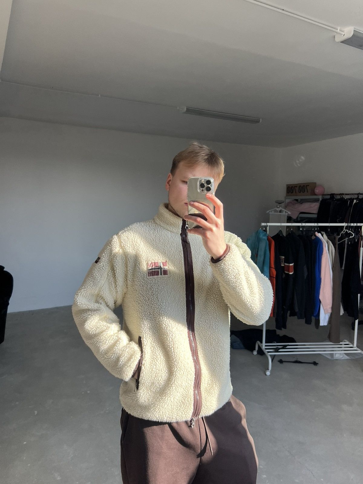 Napapijri × Vintage Vintage Napapijri Sherpa Jacket Size US L / EU 52-54 / 3 - 14 Thumbnail