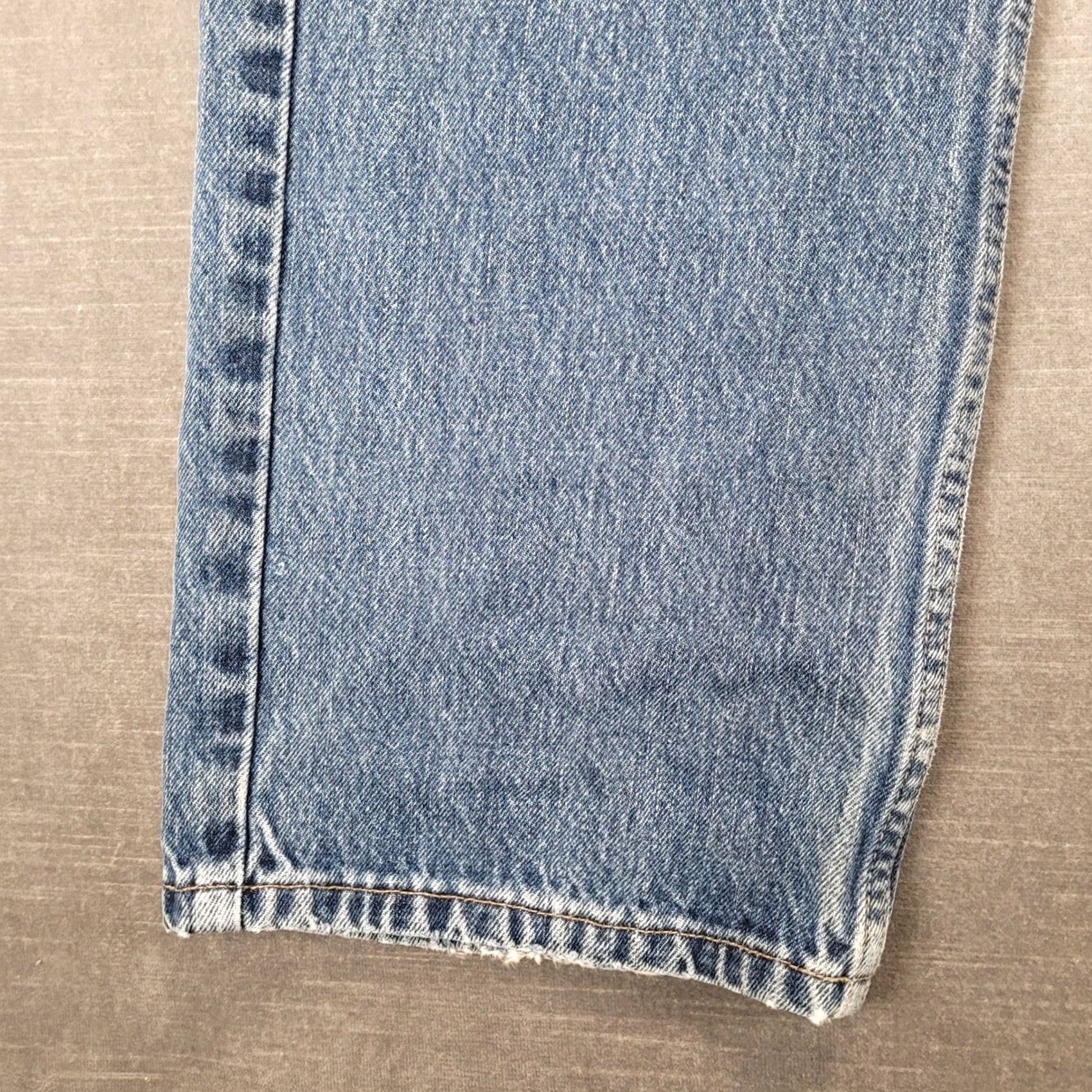 Harley Davidson VINTAGE Harley-Davidson Jeans Mens Bootcut Denim 32x29 Blue Leather Belt Loops Mens Jeans Distressed Authentic MotorClothes 90s Size US 32 / EU 48 - 6 Thumbnail