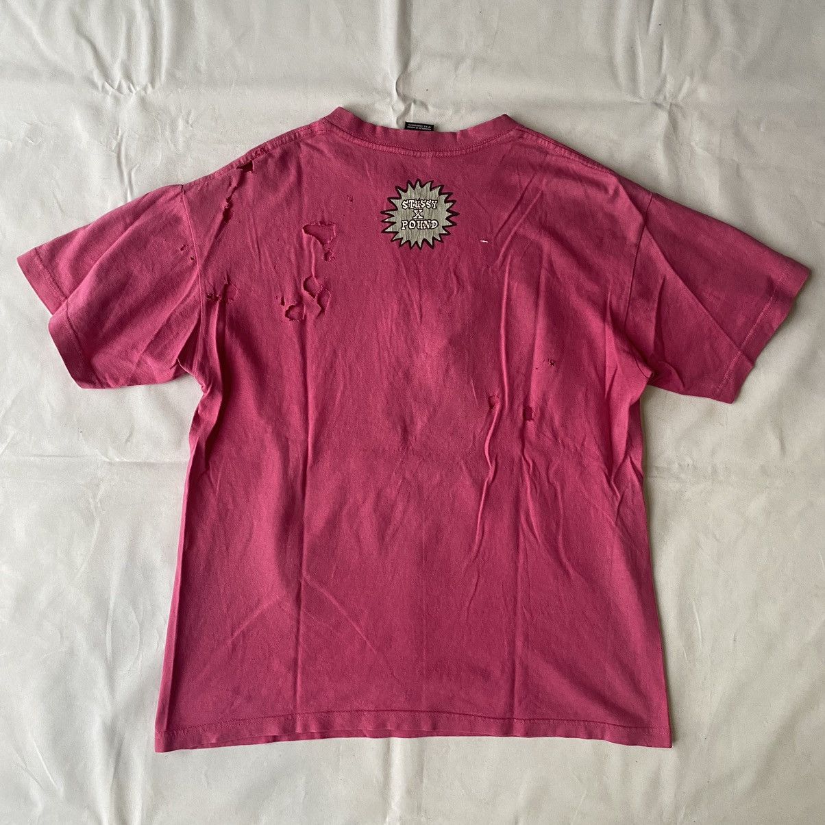 Stussy × Vintage Vintage Stussy x Pound Stu York Crew Distressed Tees Size US M / EU 48-50 / 2 - 11 Thumbnail