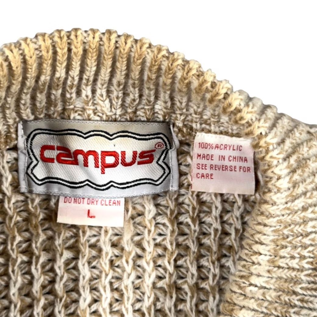 Vintage VINTAGE Campus Sweater Adult LARGE Brown Speckled Mock Neck Buttons 80s Military Knit Pullover Mens Size US L / EU 52-54 / 3 - 4 Thumbnail
