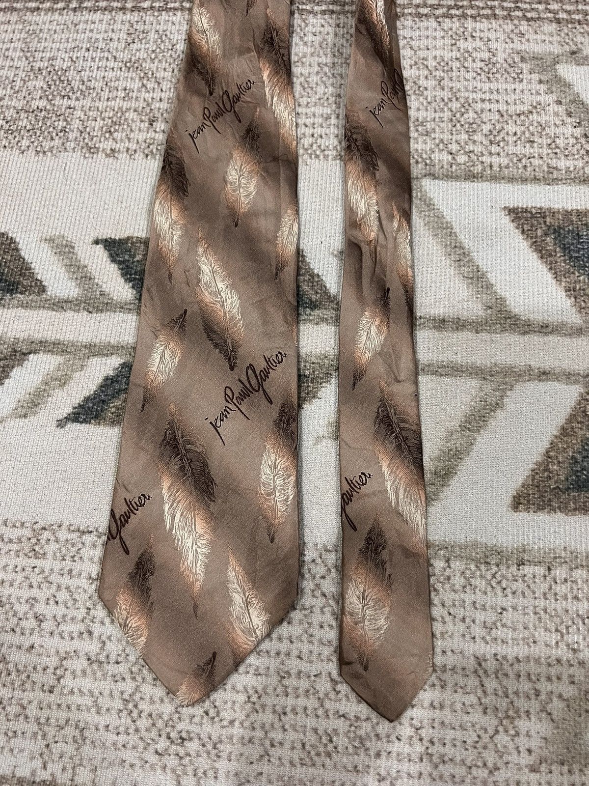 Jean Paul Gaultier Jean Paul Gaultier Spell Out Silk Tie Size ONE SIZE - 4 Thumbnail
