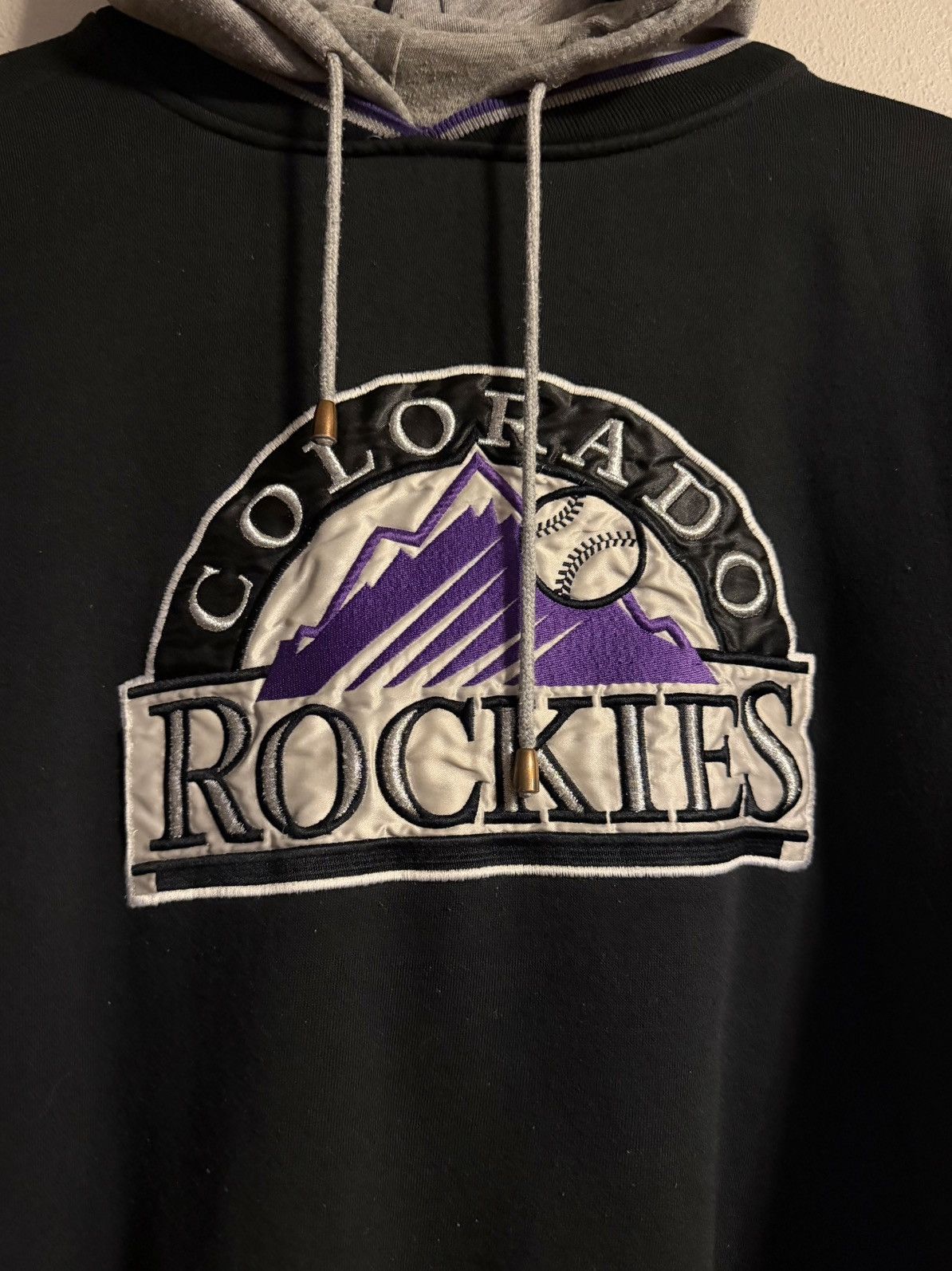 Starter vtg 90s Colorado Rockies two tone starter hoodie XL Size US XL / EU 56 / 4 - 3 Thumbnail
