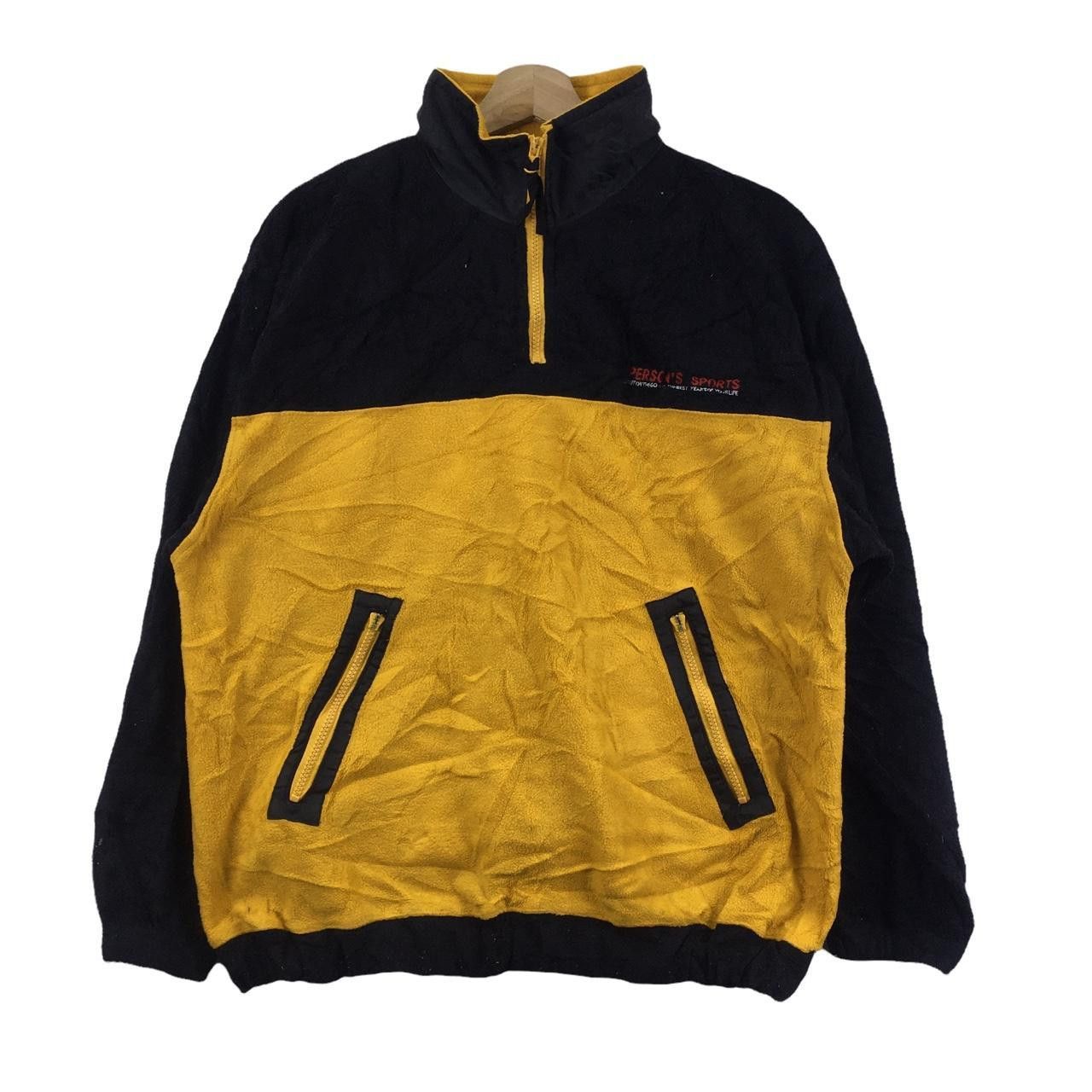 Vintage Vtg 90’ PERSON SPORTS Yellow Fleece Jacket Sweater Size US M / EU 48-50 / 2 - 1 Thumbnail