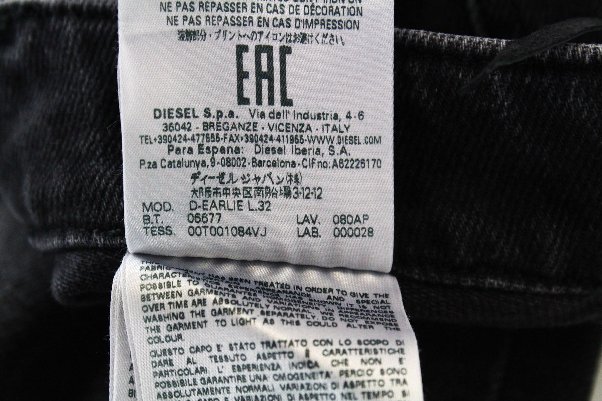 Diesel D-EARLIE 080AP W26/L32 Dark Grey Cropped Jeans 69497 Size 26" / US 2 / IT 38 - 10 Thumbnail