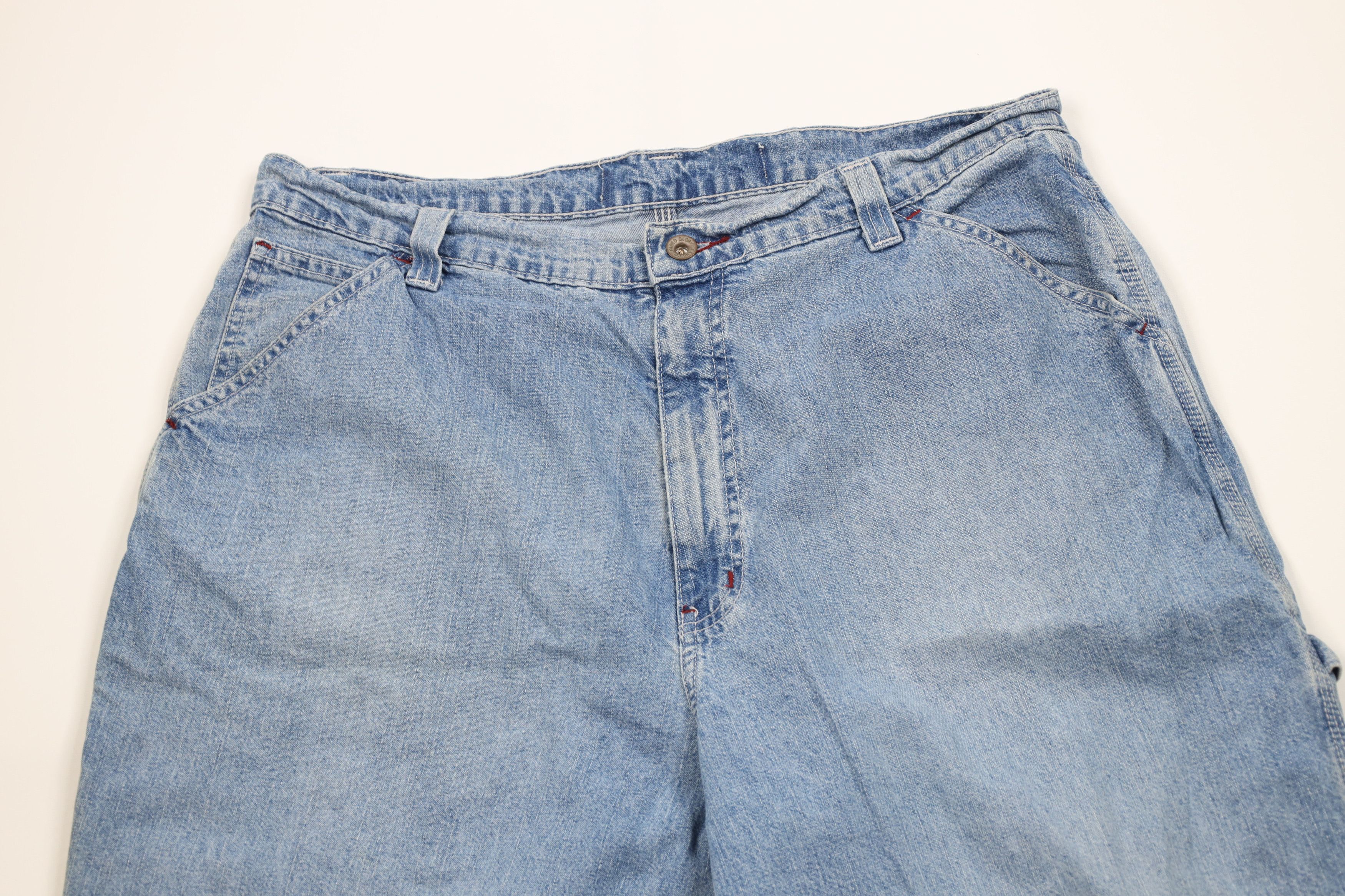 Vintage Vintage 90s Y2K Streetwear Wide Leg Dungaree Denim Jeans Size US 36 / EU 52 - 2 Thumbnail