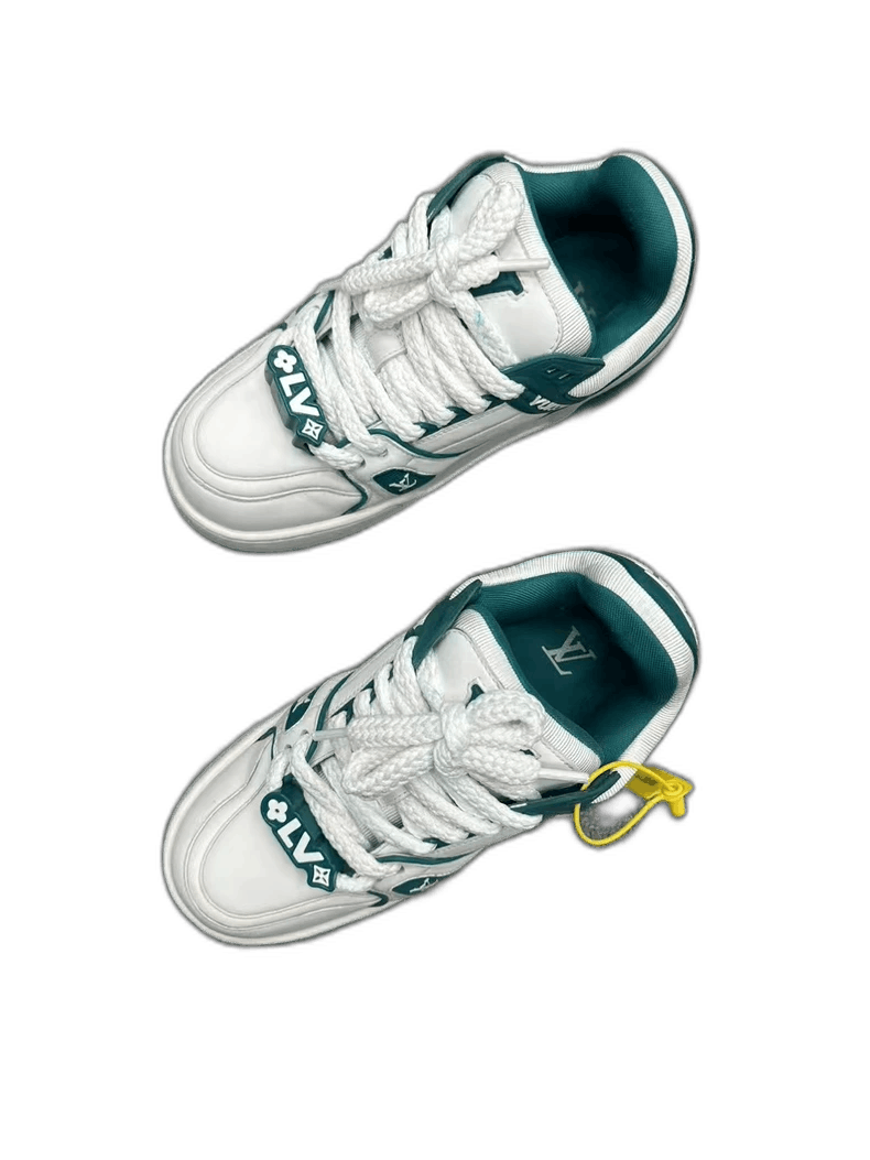 Louis Vuitton Lv Trainer White and Teal Sneakers Size US 10 / EU 43 - 1 Thumbnail