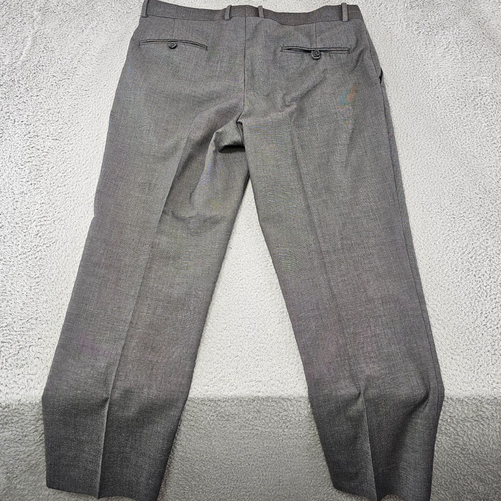 H&M H&M Dress Pants Mens 38R Grey Stretch Flat Front Trousers 38x27 Slacks Size US 38 / EU 54 - 6 Thumbnail