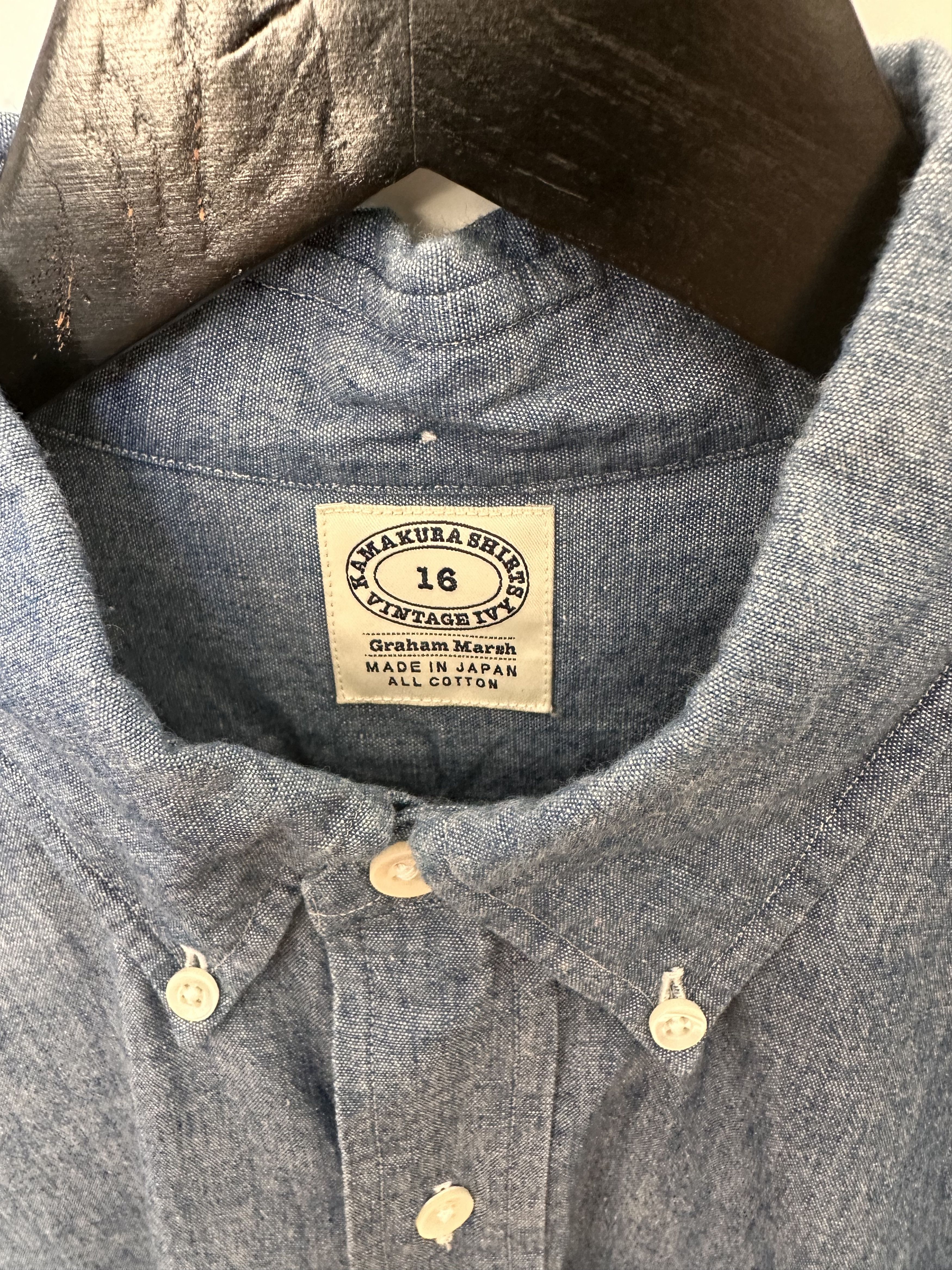 Kamakura Kamakura Indigo Chambray Button-Down Shirt Size US L / EU 52-54 / 3 - 3 Thumbnail