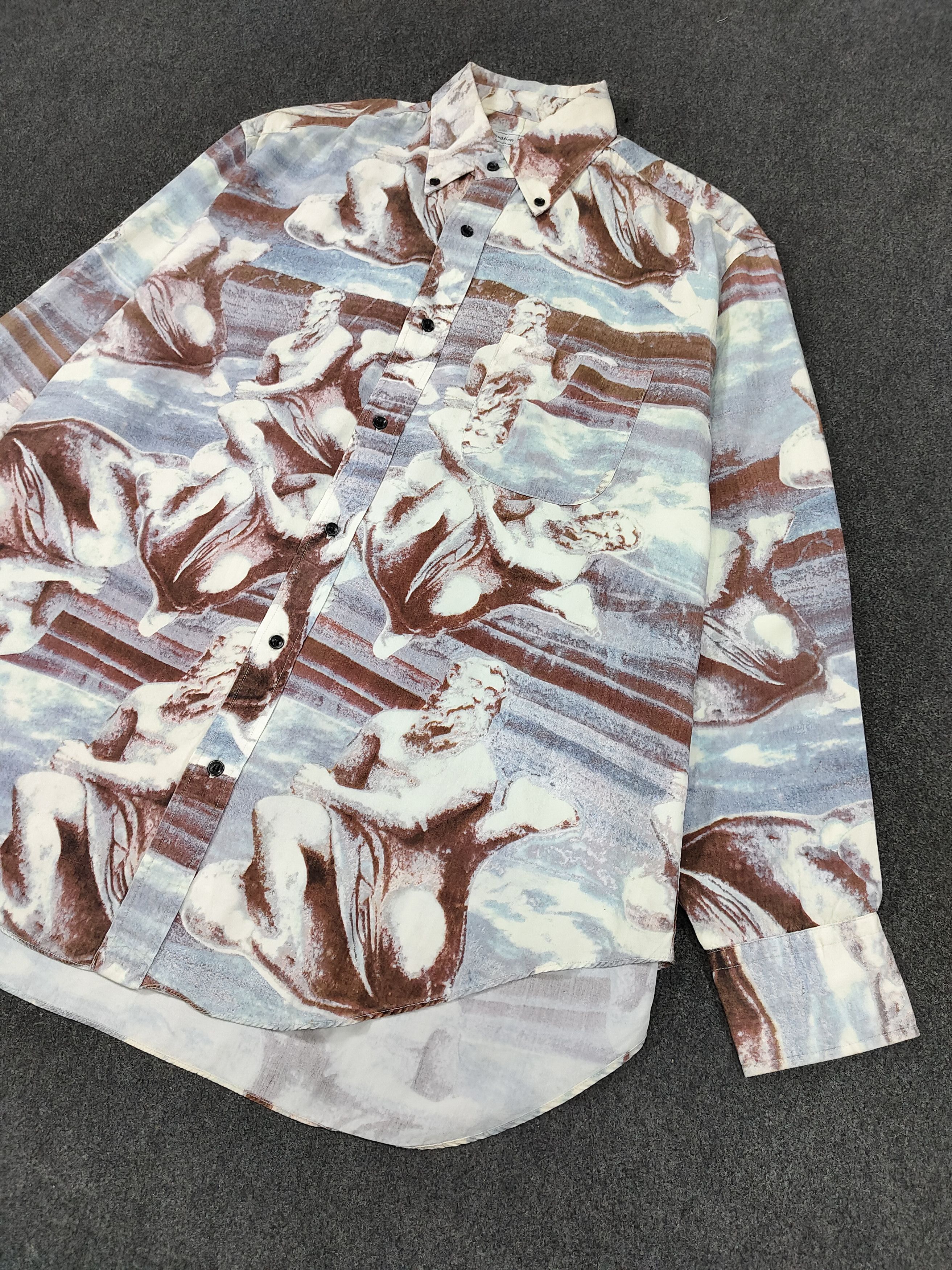 Japanese Brand 90s Equation Personnelle🇯🇵 Classical Sculptural Art Rayon Size US L / EU 52-54 / 3 - 2 Thumbnail