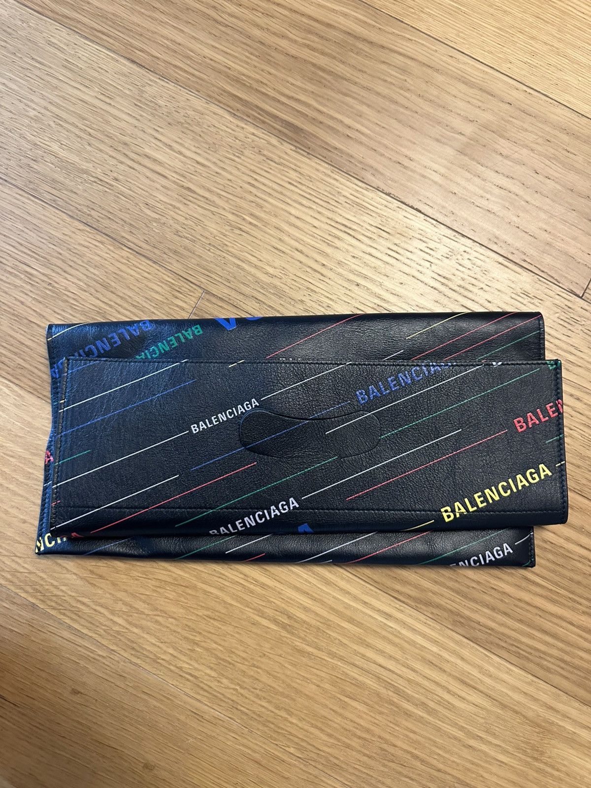 Balenciaga Veau Mousse Multicolor Logo Print Bag Shopper Black Size ONE SIZE - 5 Thumbnail