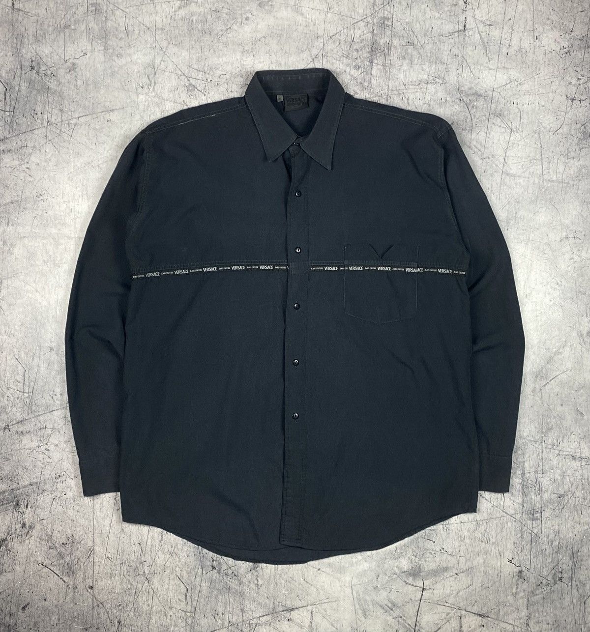 Versace Jeans Couture Vintage 90s Versace Jeans Couture Pocket Button Up Shirt Size US XL / EU 56 / 4 - 2 Thumbnail