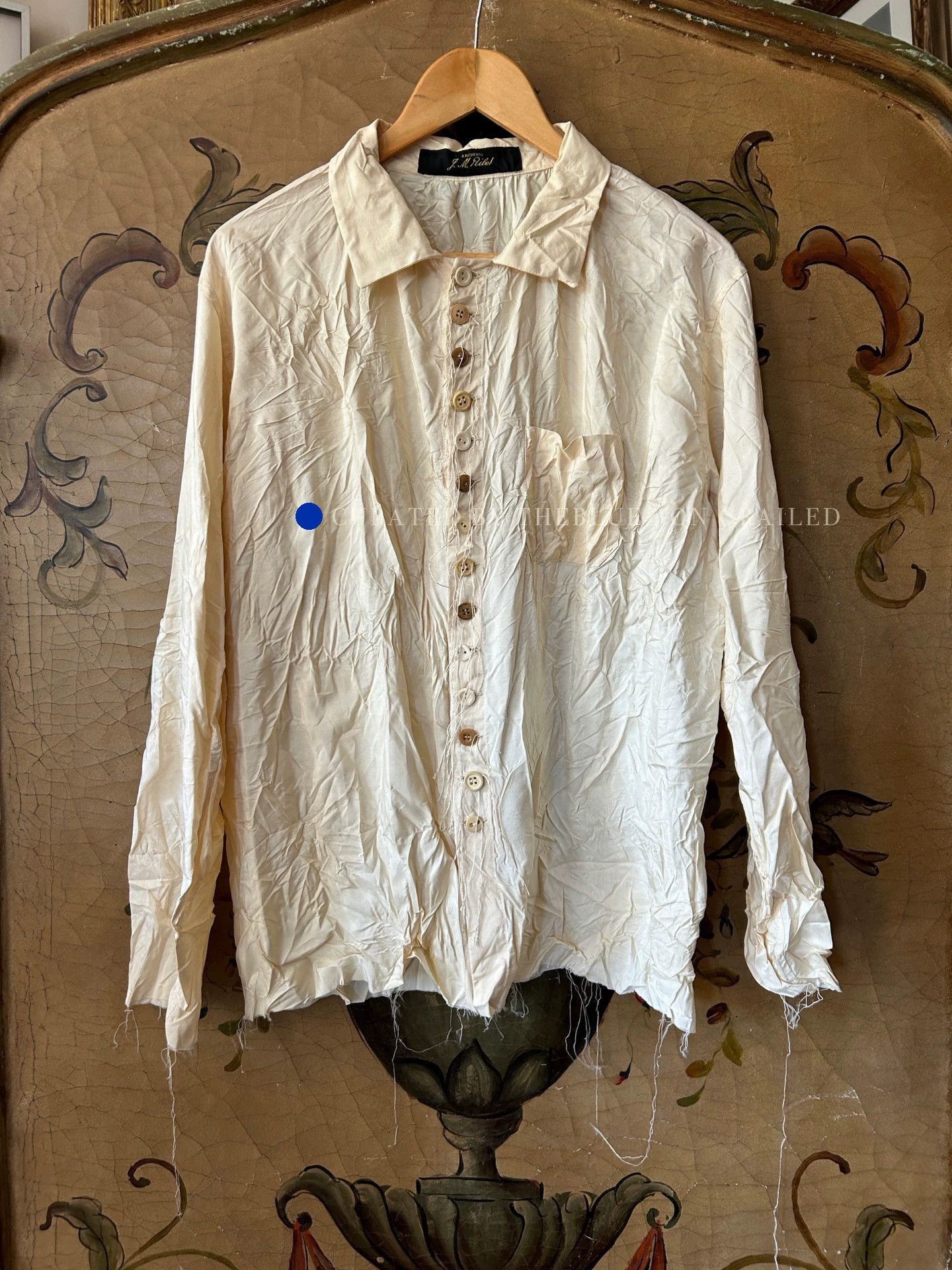 Archivio J.M. Ribot Pleated Beige Button-Up Shirt | Grailed